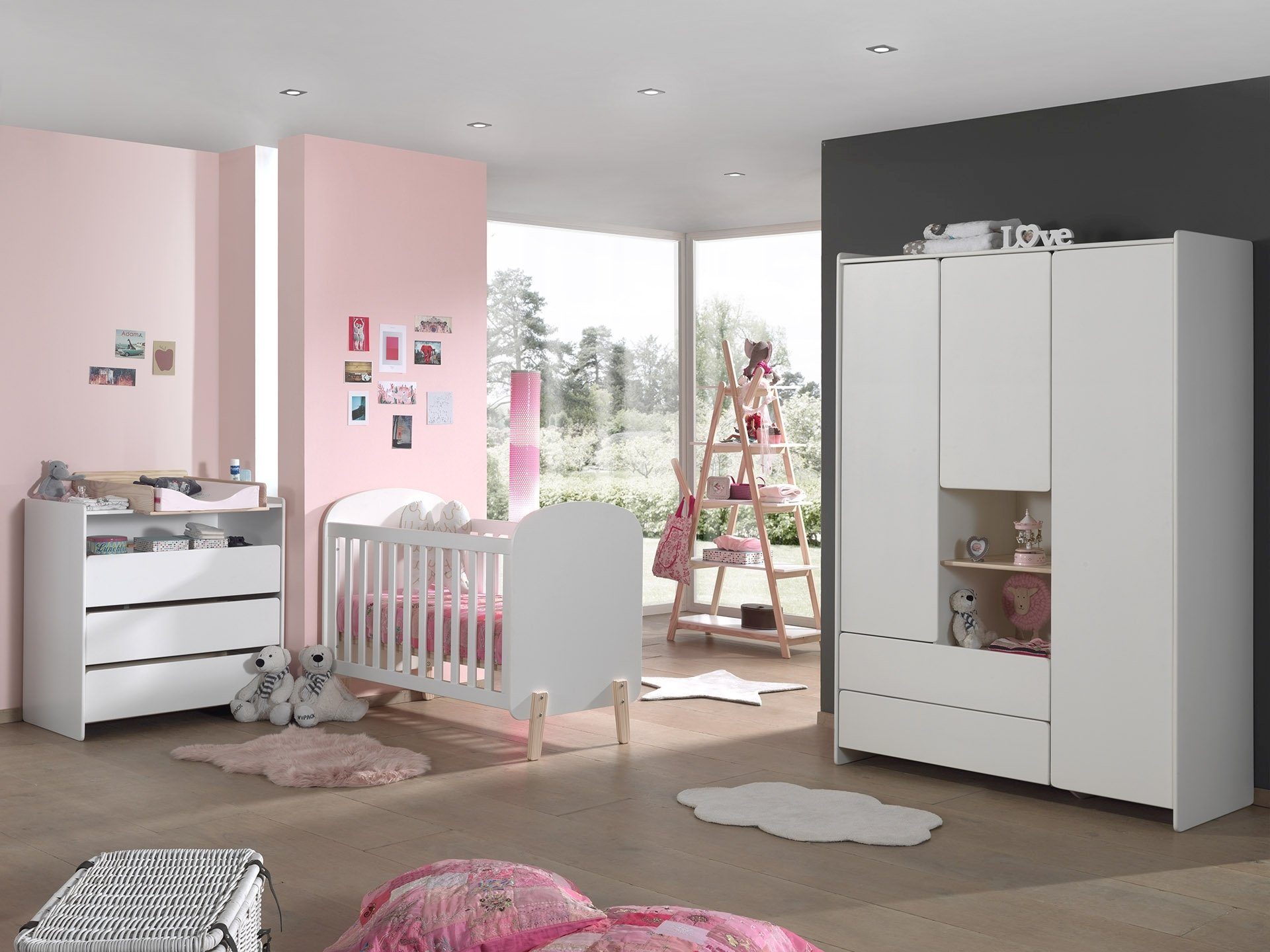 möbelando Kleiderschrank KIDDY 133 x 190 x 55 cm (B/H/T)