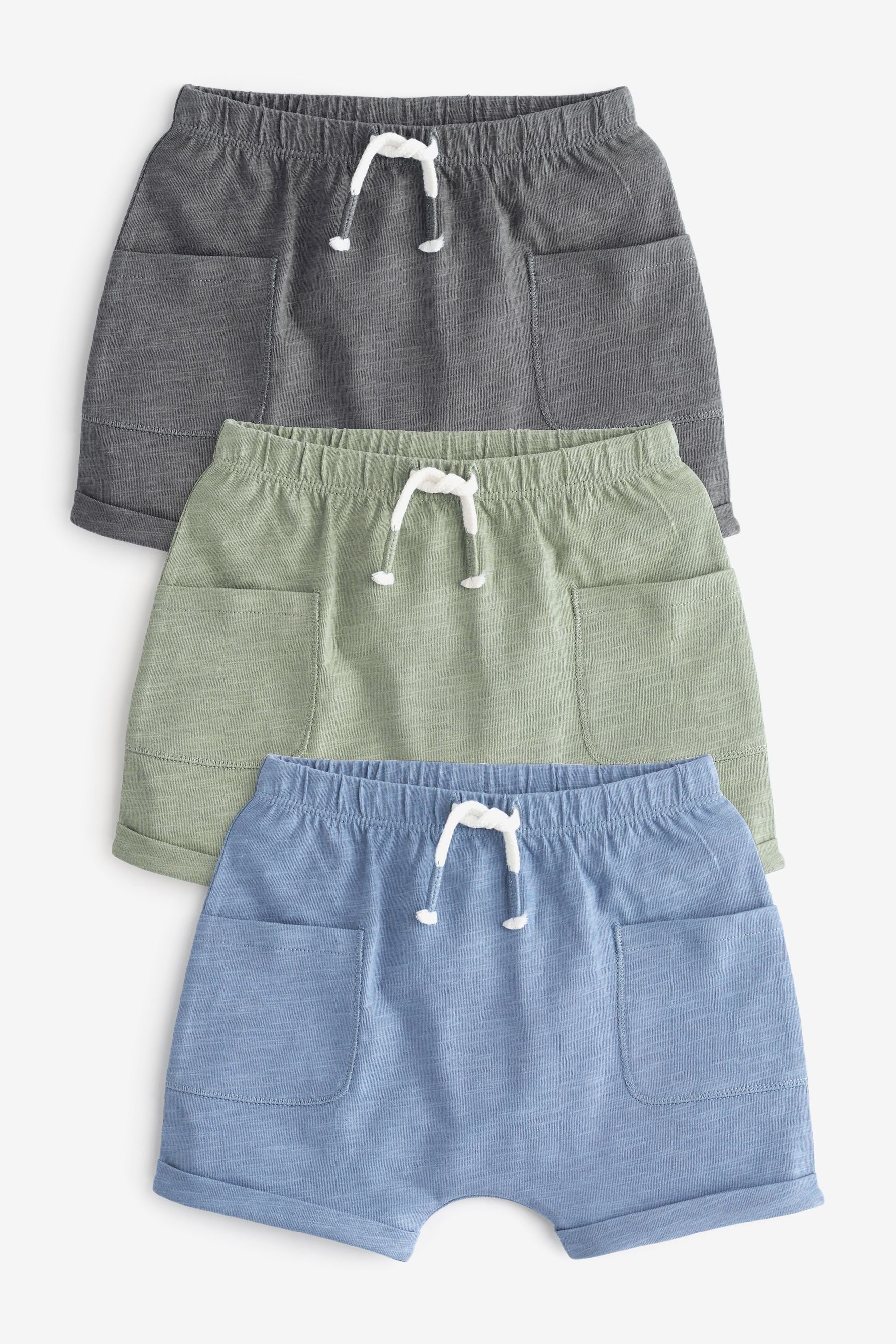 Next Sweatshorts Baby-Jerseyshorts, 3er-Pack (3-tlg) Blue/Stone | Sweatshorts