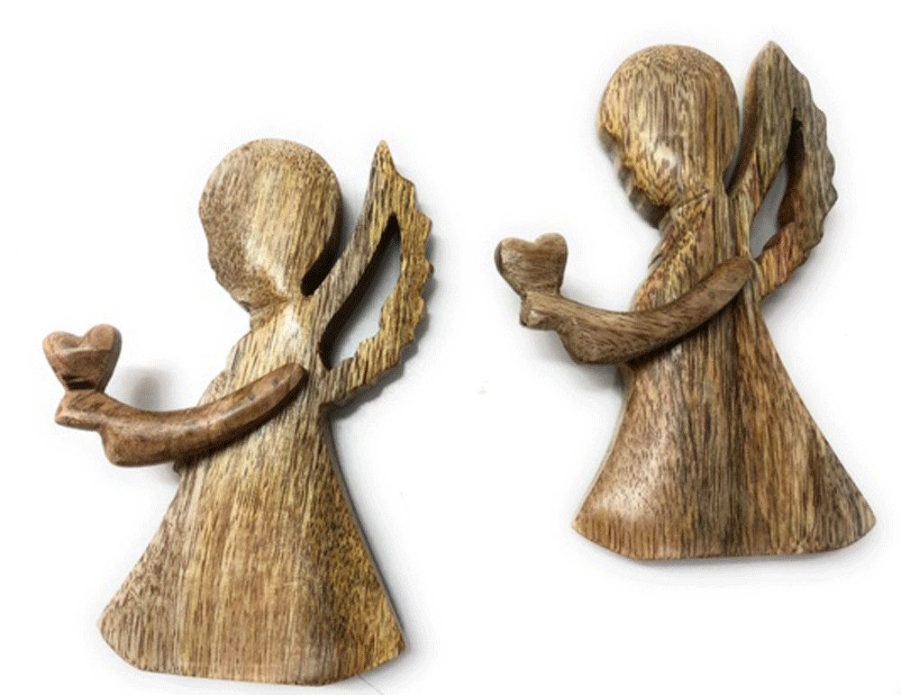 GILDE Engelfigur Gilde Engel herzlich Mangoholz 2er Set (2 St)