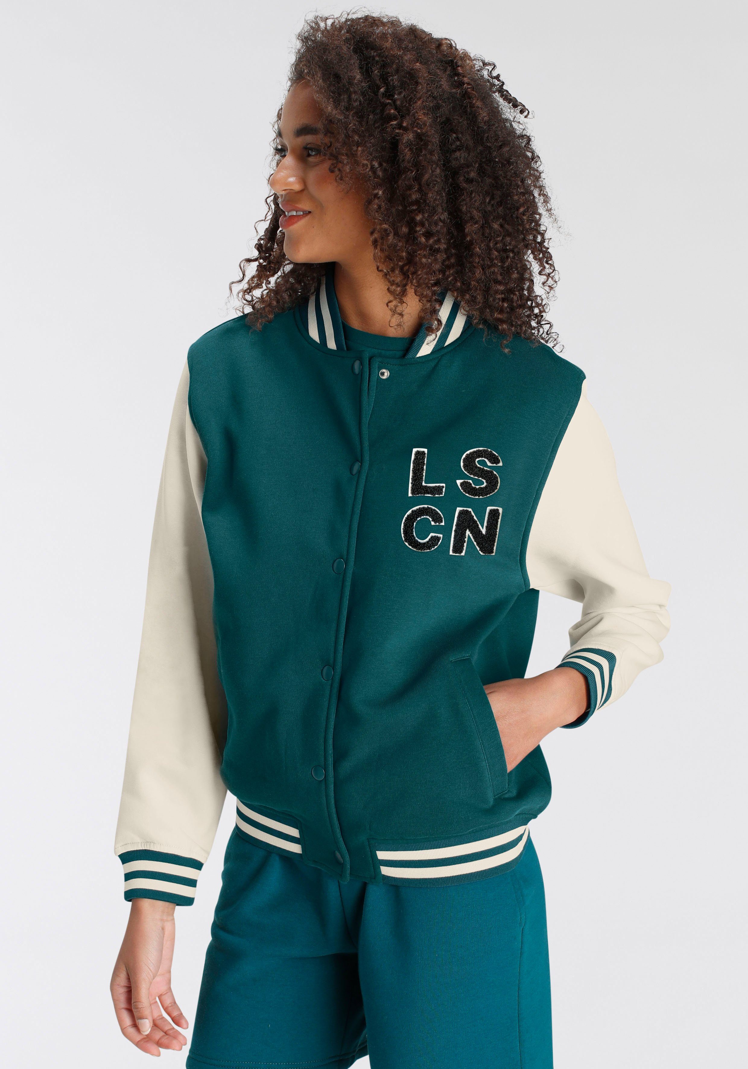 LSCN by LASCANA Sweatjacke im College Stil, Loungeanzug – Bild 2 von 5