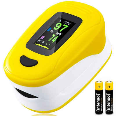 HAC24 Pulsoximeter Pulsoxymeter OLED Finger Puls Messgerät Sauerstoff Blut Sauerstoffsättigung SpO2 Pulsoximeter, Inklusive Trageschlaufe und Batterien