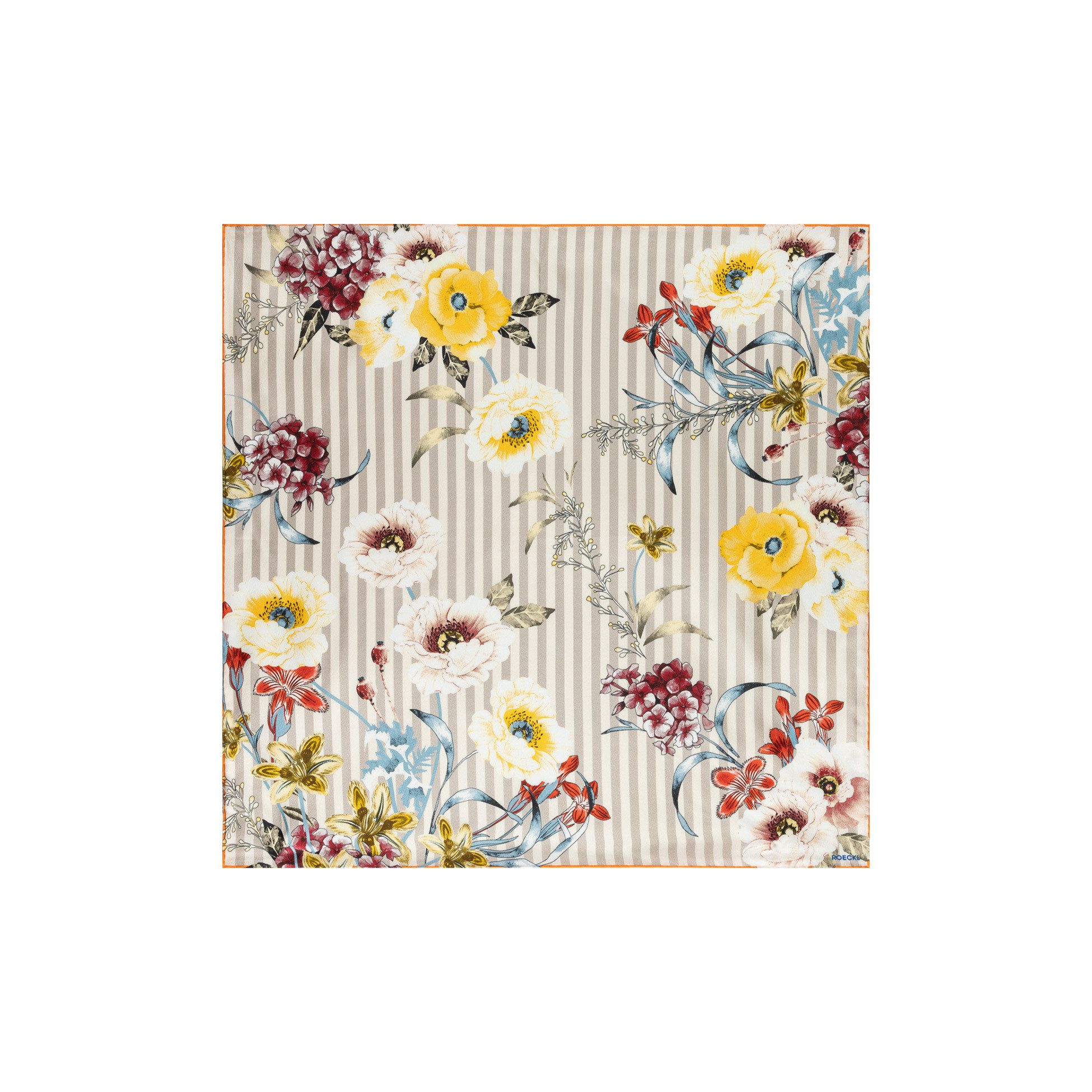 Roeckl Nickituch BLOSSOMING STRIPES, Gestreiftes Nickituch mit Blumenmuster