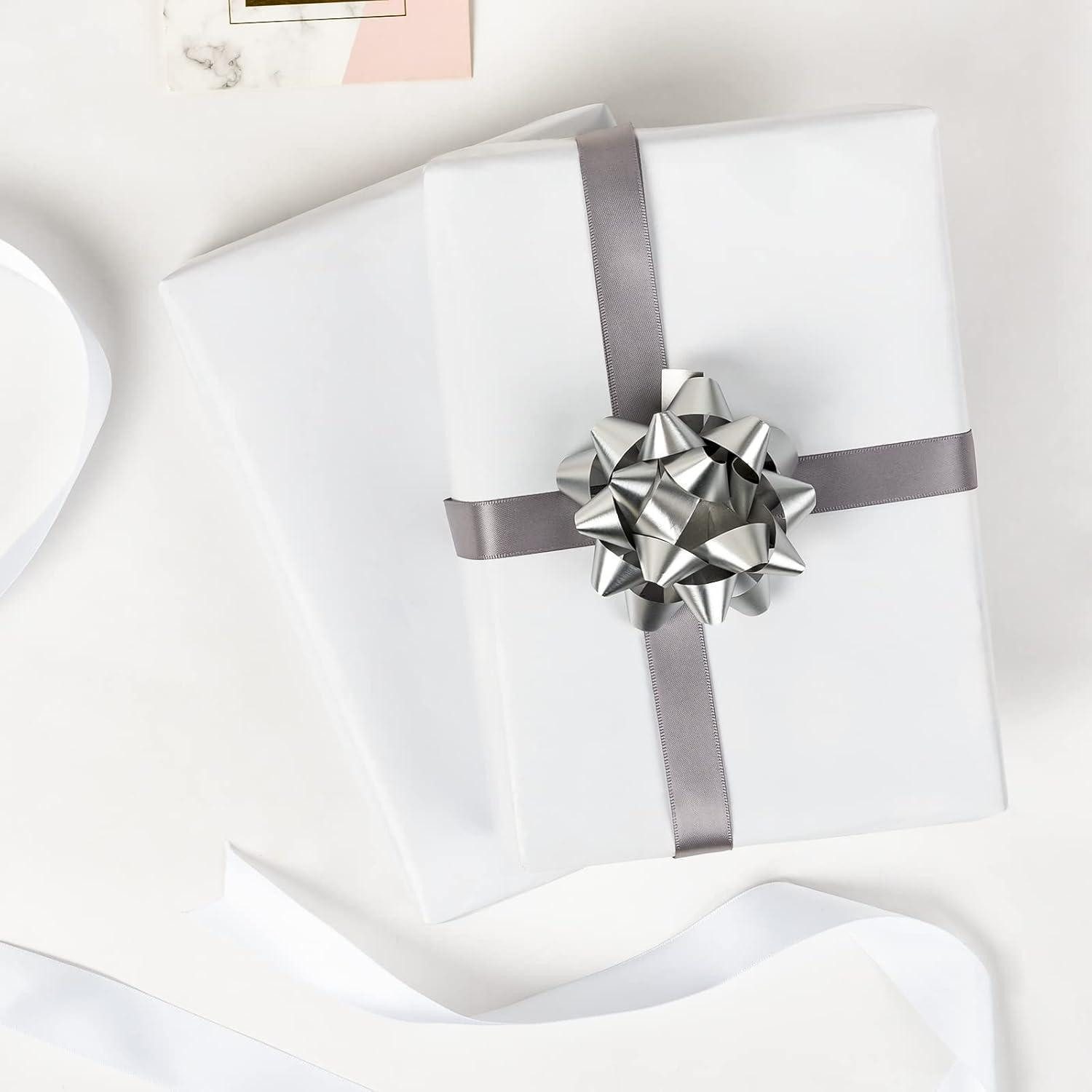 LuxusKollektion Geschenkpapier Geschenkpapier glänzend Mini Rolle Hochzeit Geburtstag 10m Weiß