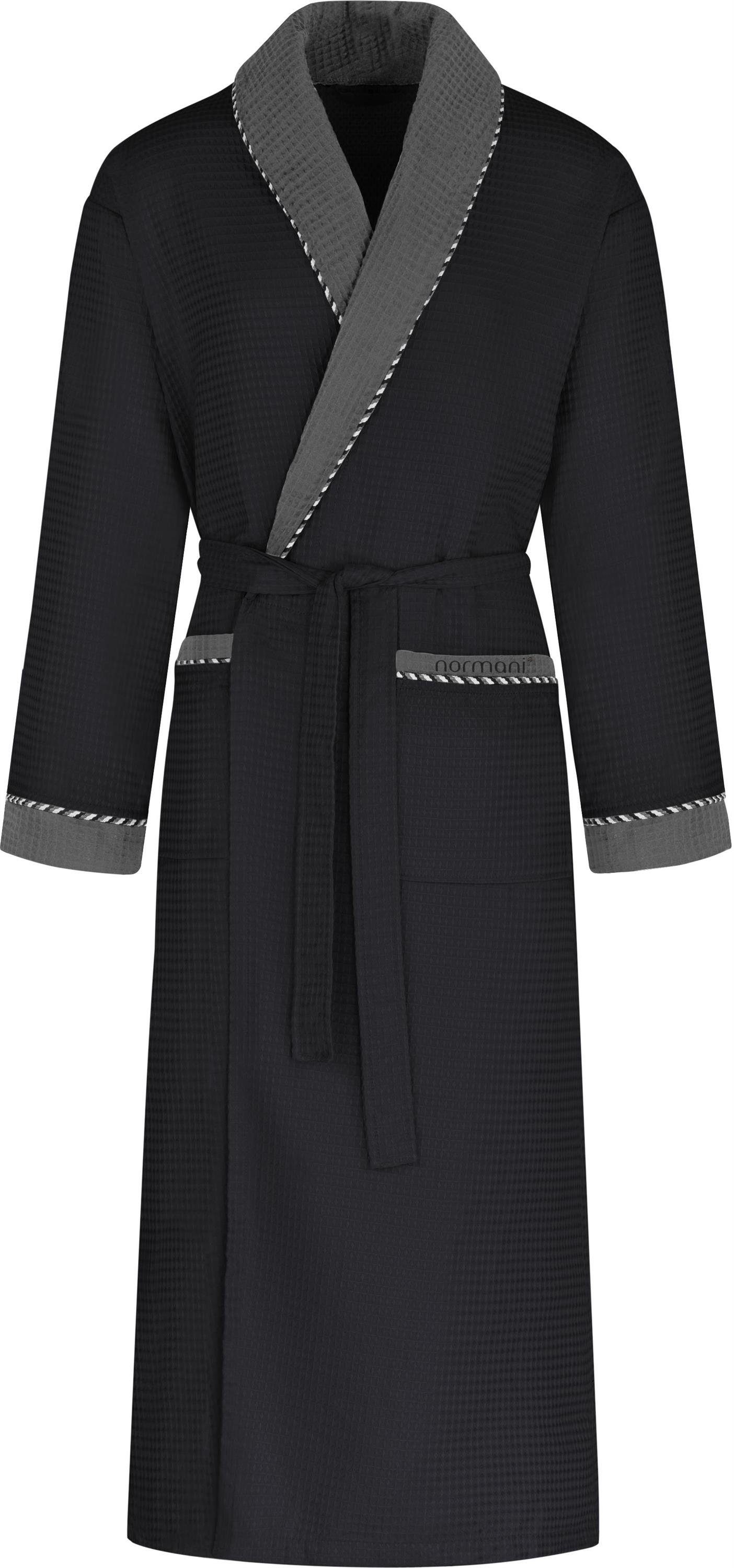 normani Herrenbademantel Herren Bademantel Waffelpique Moyo, Langform, Visk günstig online kaufen