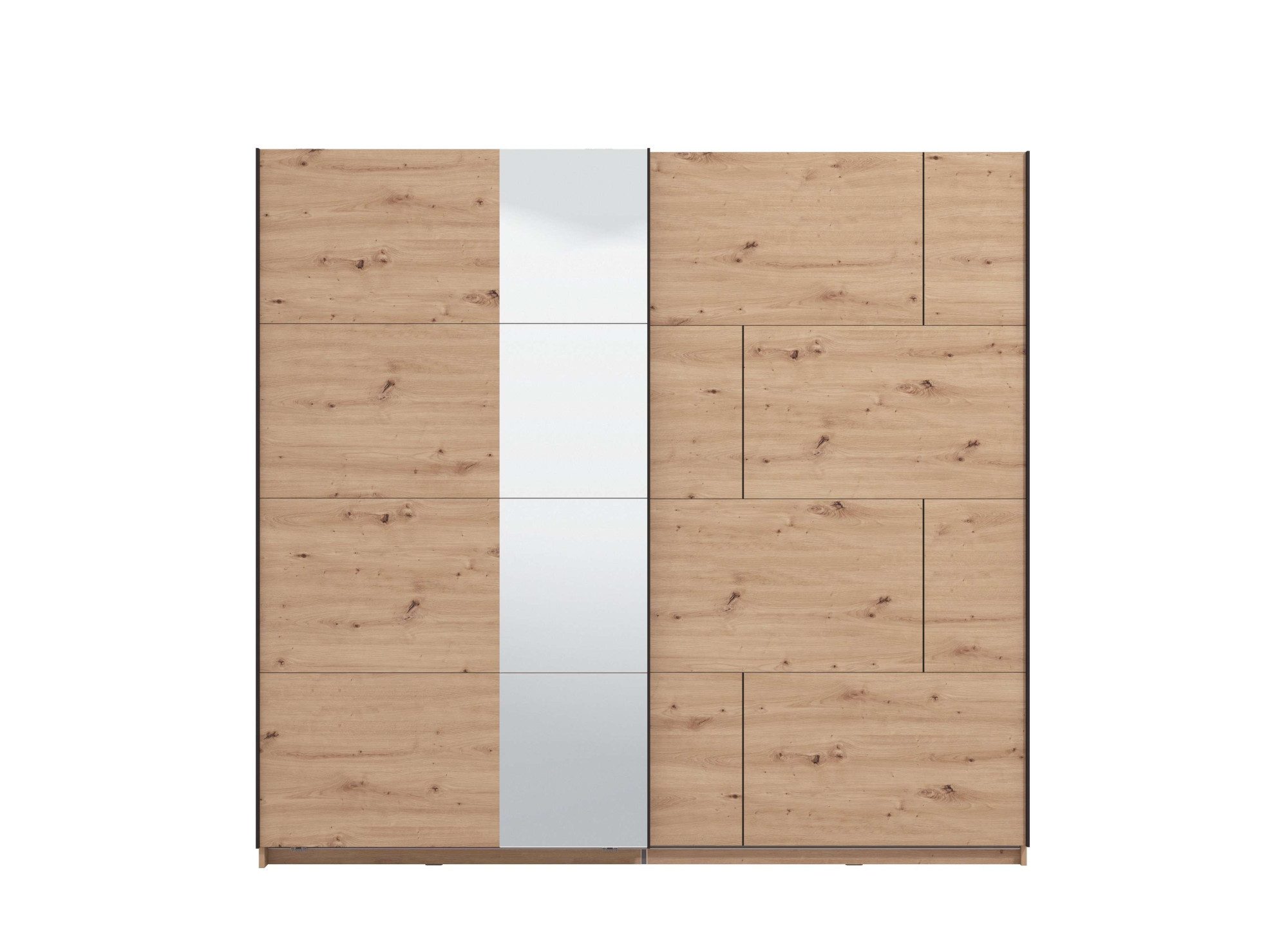 Home affaire Schwebetürenschrank Aleria Schiebetürenschrank, Kleiderschrank, Wäscheschrank, Garderobe mit Spiegel, 2 Metallkleiderstangen, in 2 Farben, Breite 220