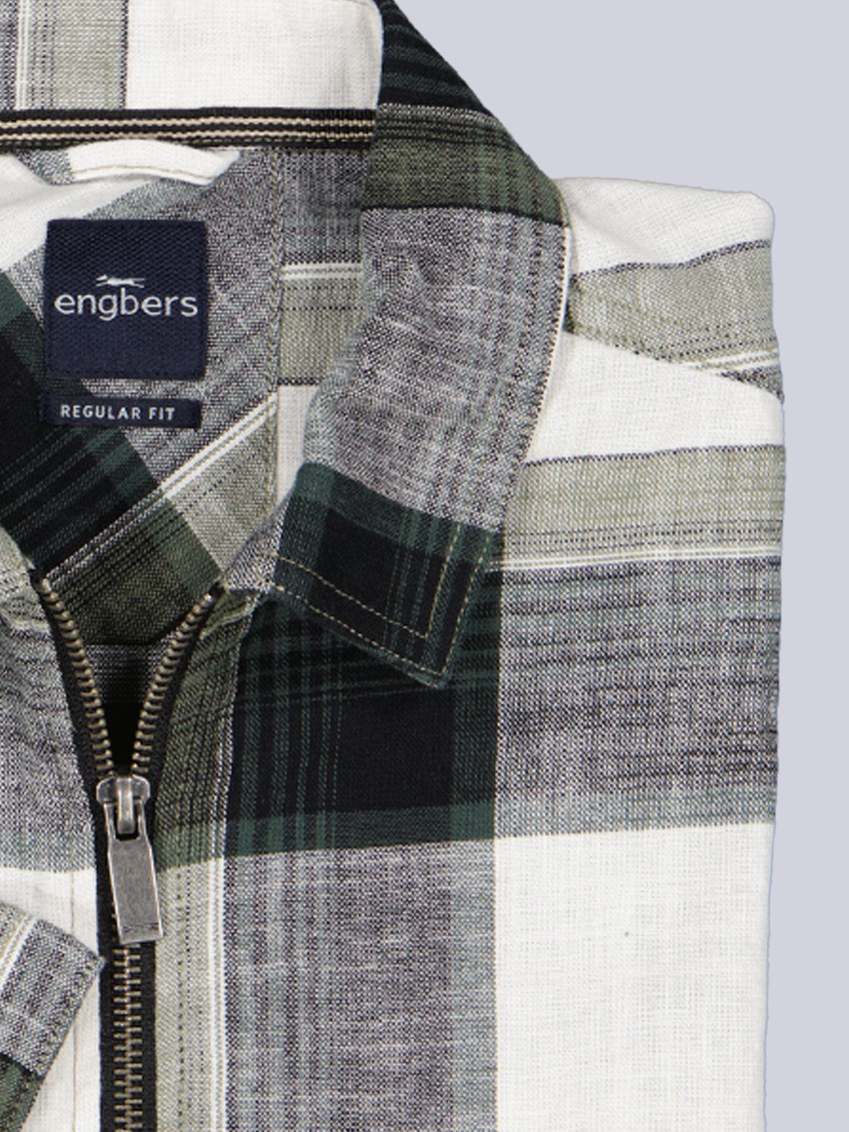 Engbers Kurzarmhemd engbers Herren Kurzarm-Hemd kariert, Khaki günstig online kaufen