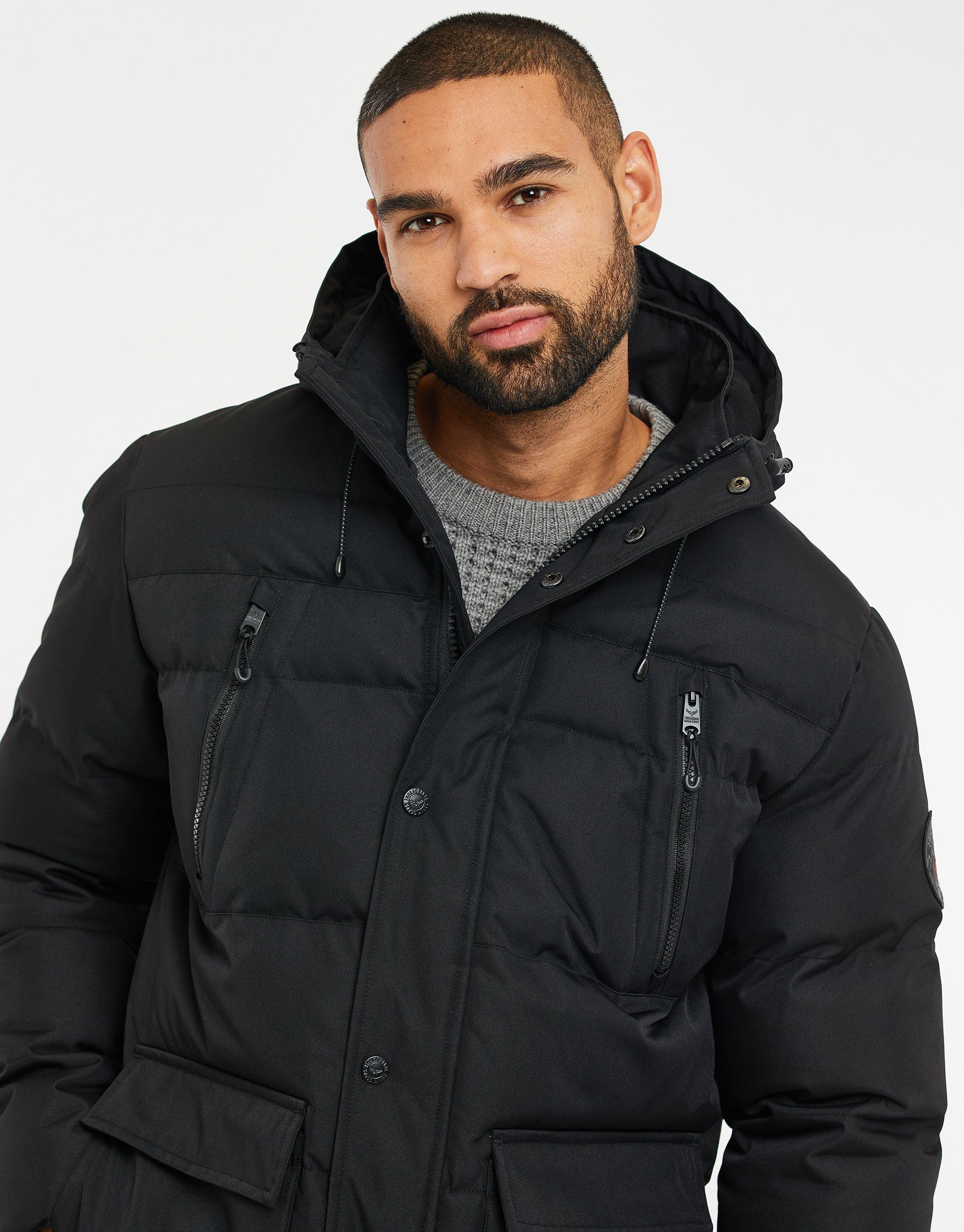 Winterjacke THB Global Standard Threadbare (GRS) Black- Jacket Recycled schwarz zertifiziert Jackton