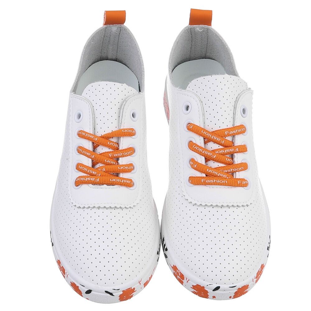 Ital-Design Stylischer Freizeitschuh mit floralem Sohlenrand Sneaker (91554302) Flach Sneakers Low in Weiß – Bild 4 von 5