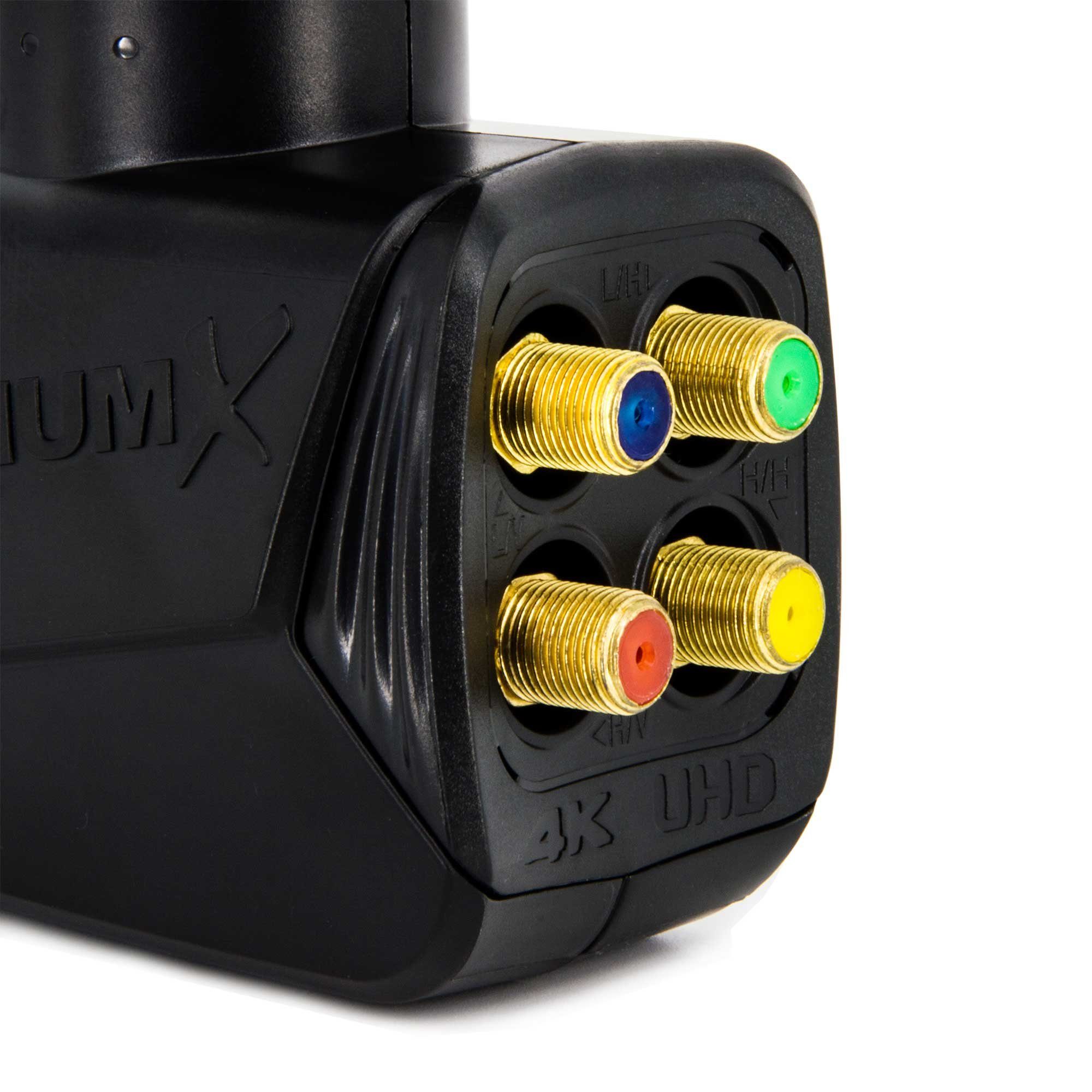 HD Multischalterbetrieb 8x PremiumX für Universal-Quattro-LNB LNB DVB-S2 inkl. 4K Quattro F-Stecker