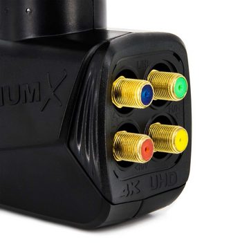 PremiumX Quattro LNB für Multischalterbetrieb DVB-S2 HD 4K inkl. 8x F-Stecker Universal-Quattro-LNB