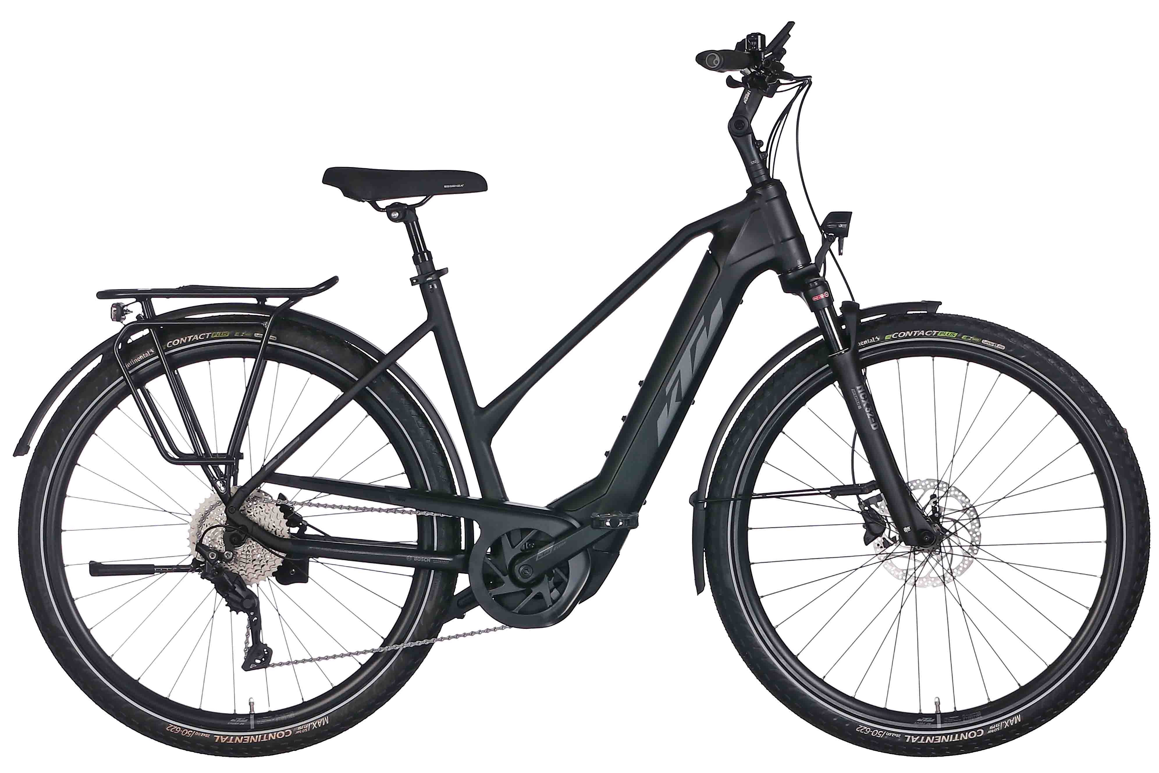KTM E-Bike KTM Macina Tour CX 610 625 Wh Damen Trapez schwarz 2025, 10 Gang Shimano Deore M4120-10 SGS shadow, Kettenschaltung, Bosch Performance Line CX smart System, 625 Wh