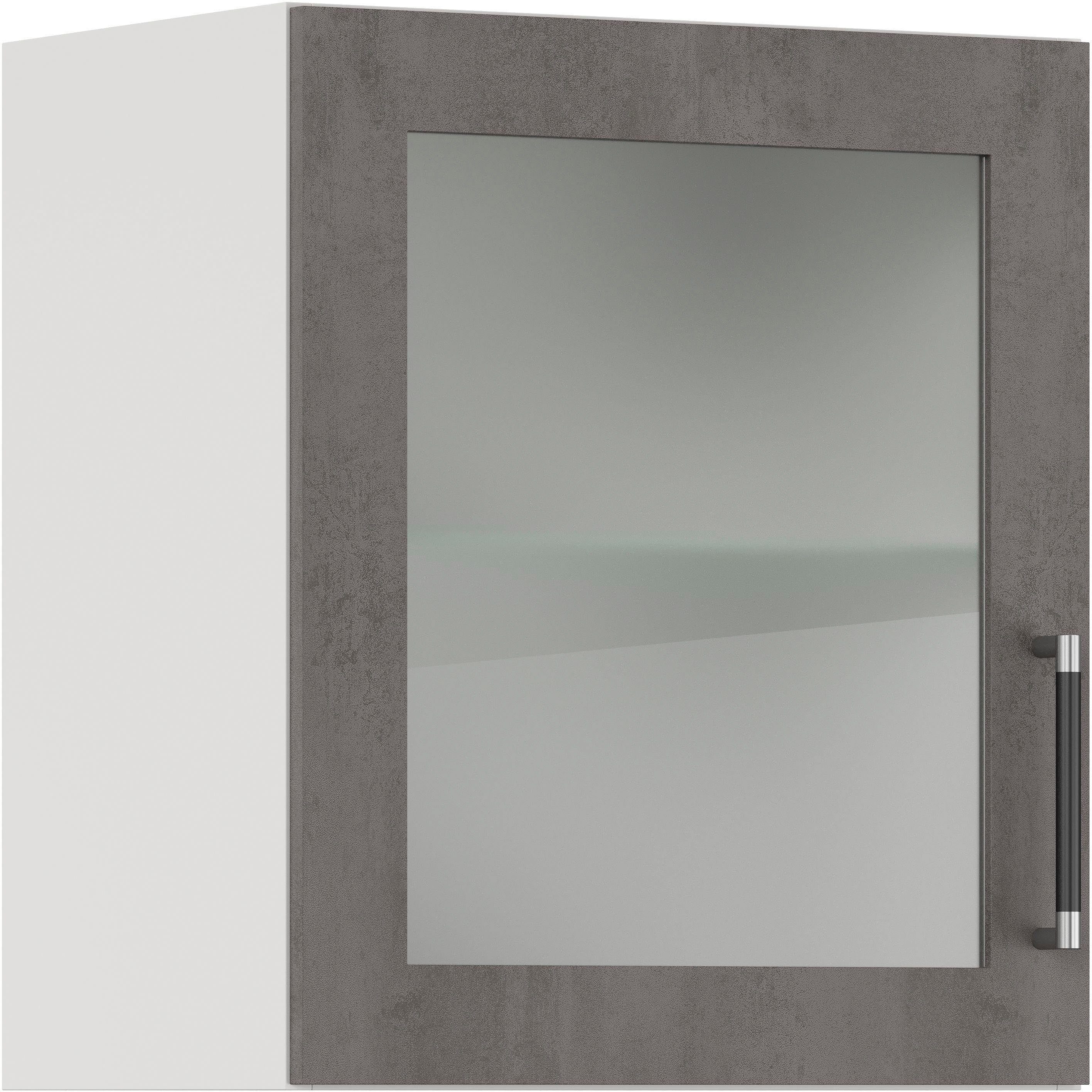 IMPULS KÜCHEN Glashängeschrank "Prag", Breite/Höhe: 50 oder 60/57,9 cm vormontiert, mit Glasdrehtür, mit verstellbarem Glasfachboden