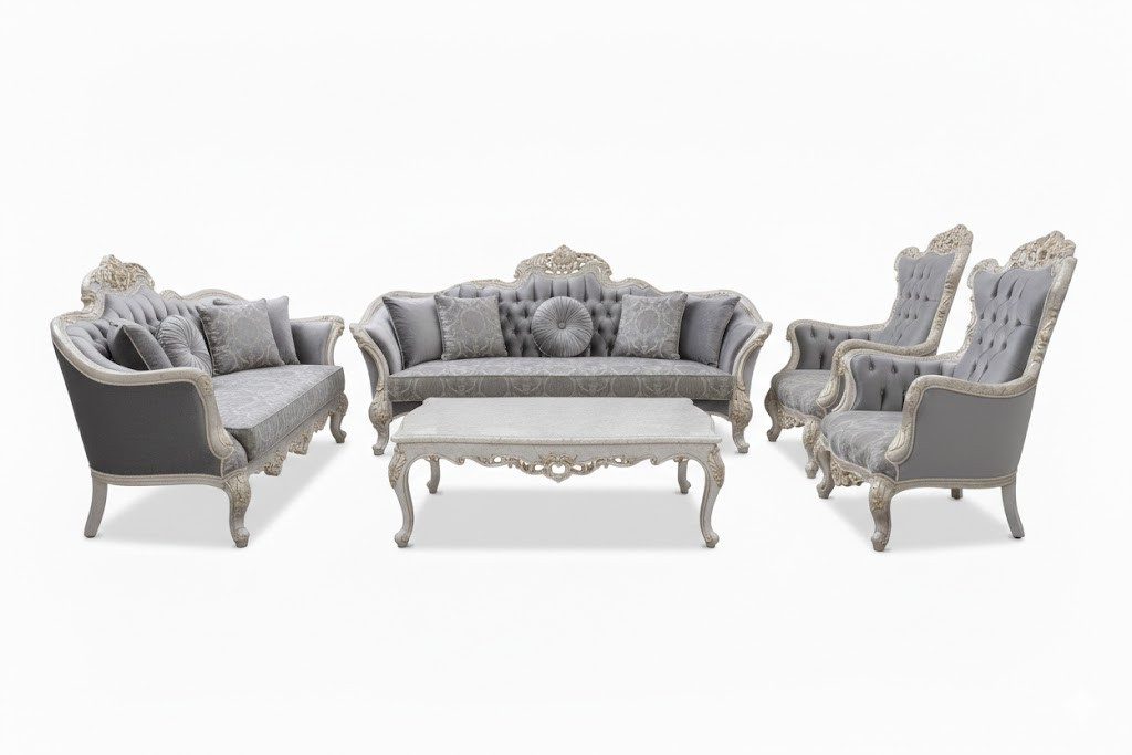 JVmoebel Polstergarnitur Luxus Chesterfield Barock Couch Set 5-tlg – Elegante Möbel Sofort, (3-tlg), Made in Europa