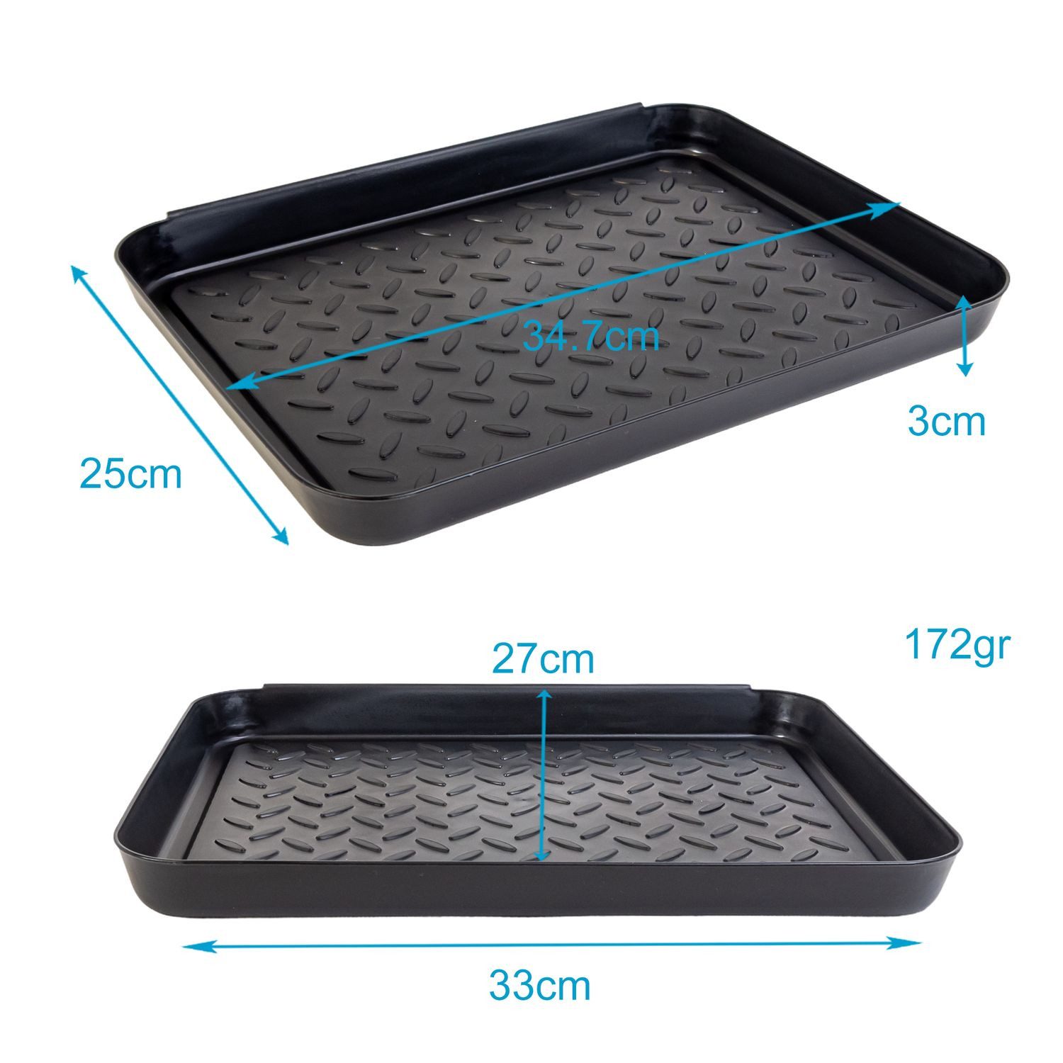 Intirilife Schuhabtropfschale (3x Schubablage, Set), 3x Schuhablage Schuhabtropfschale Schuhmatte 35 x 27.5 x 3 cm