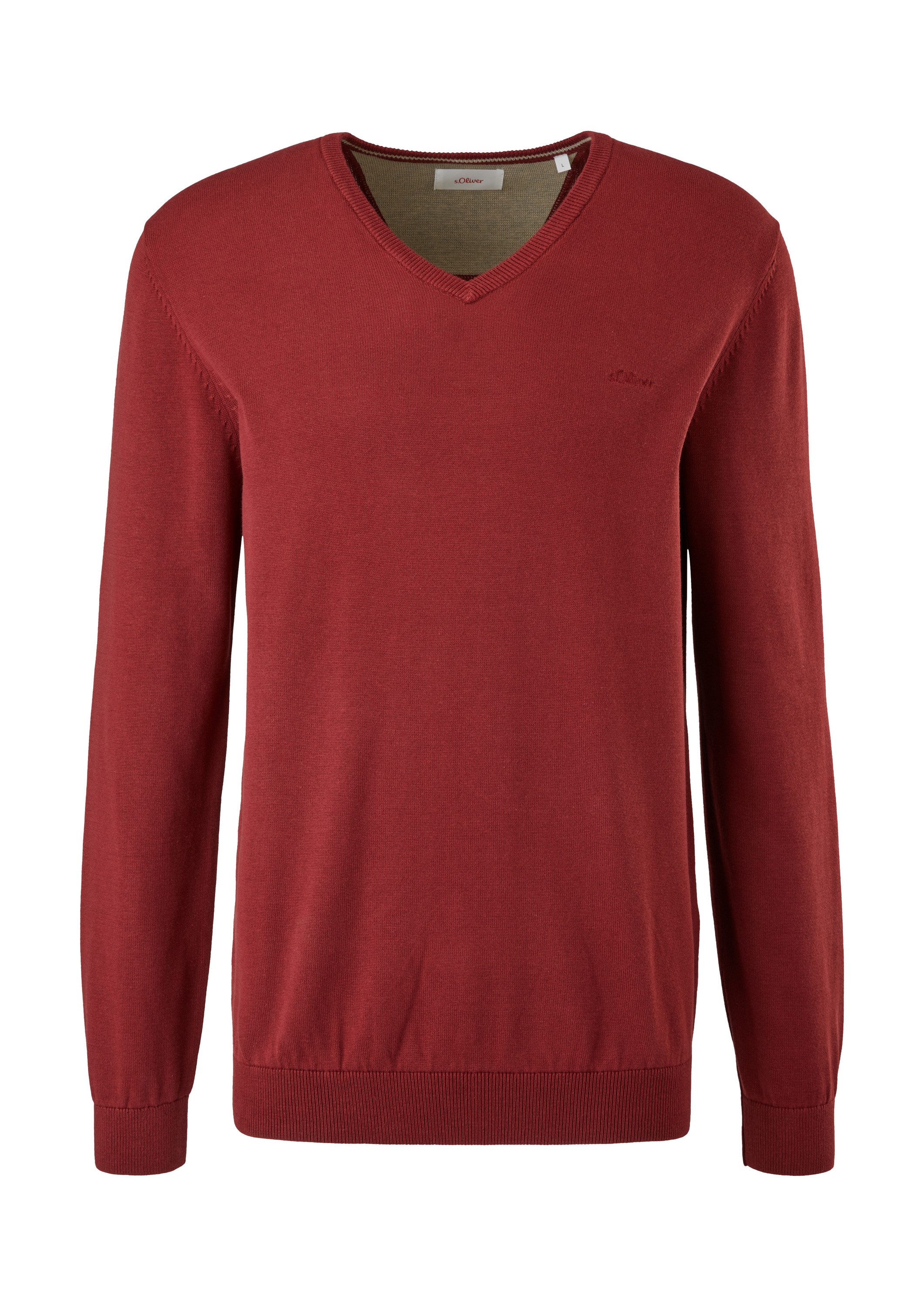 s.Oliver Longpullover Strickpullover Feinstrickpulli mit V-Ausschnitt günstig online kaufen