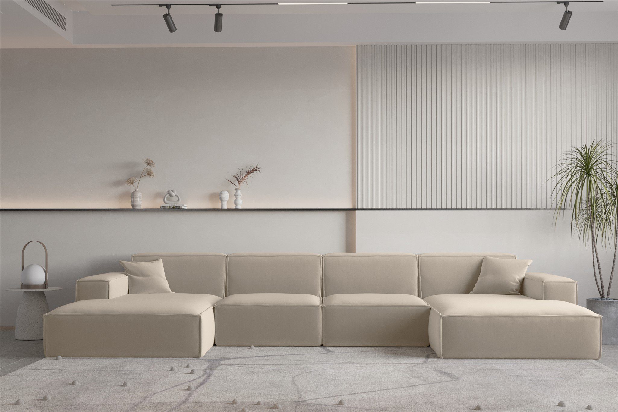 Fun Möbel Wohnlandschaft U-Form CELES PREMIUM Stoff Ascot Bukla oder Opera günstig online kaufen