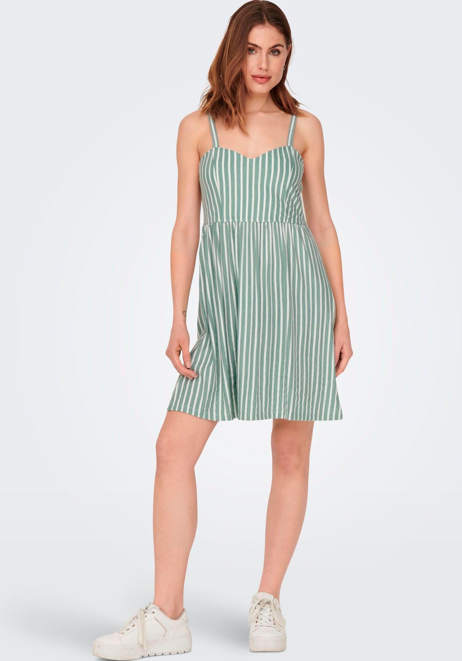 Green Trägerkleid Stripes:CLOUD JRS Jacket ONLY DANCER S/L ONLSHARON DRESS