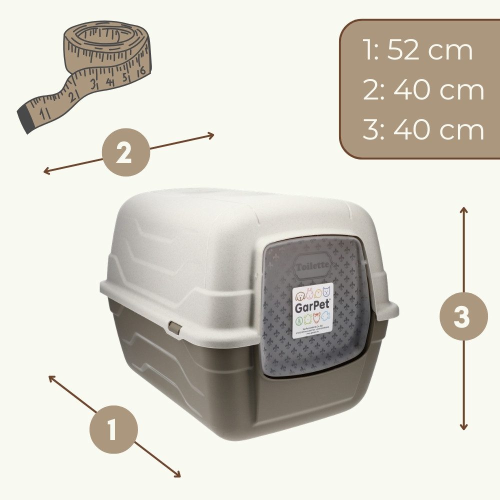 GarPet Katzentoilette 2er Set Katzenklo mit Deckel - Haube kippbar - XXL Katzentoilette
