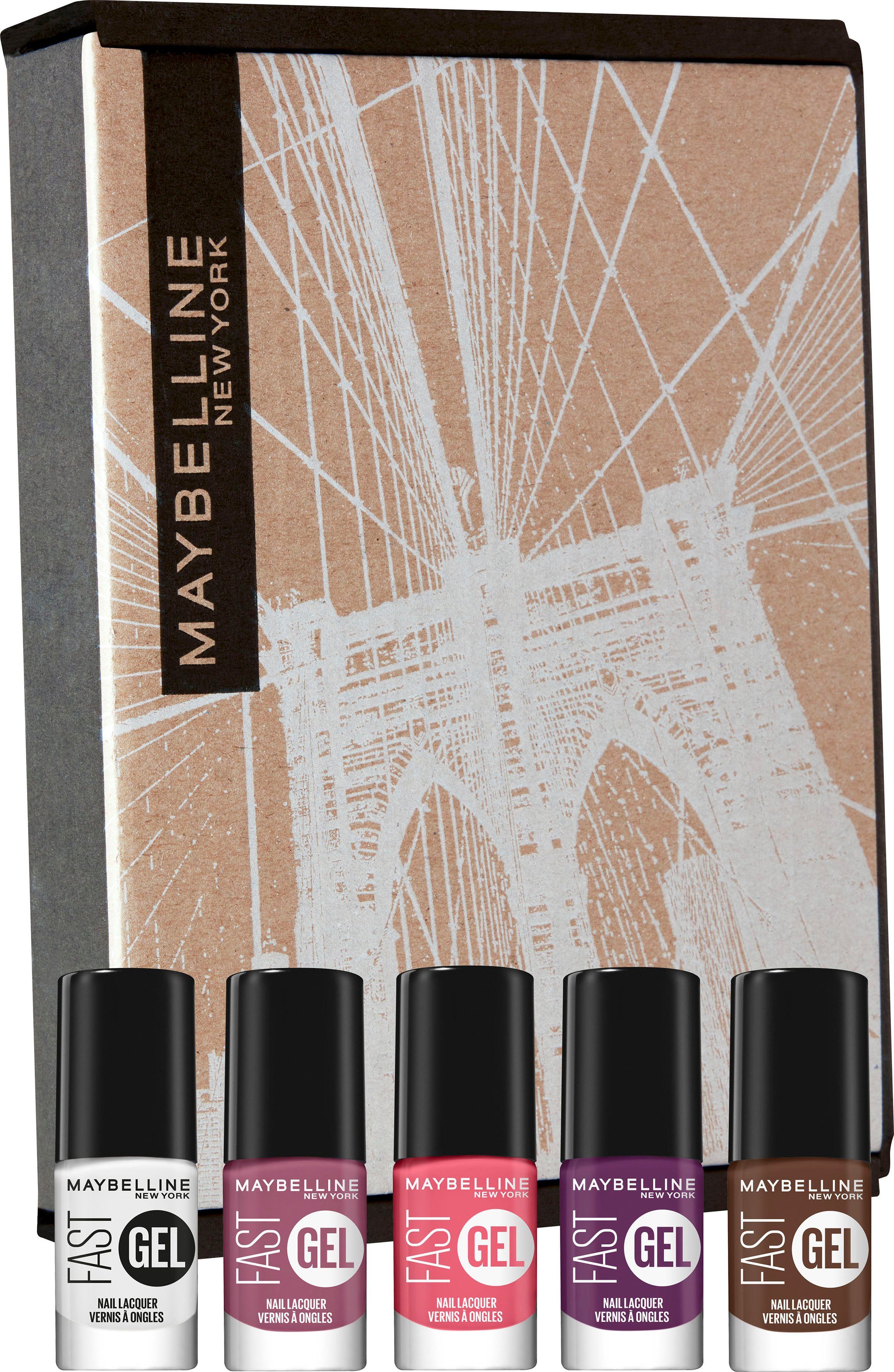 MAYBELLINE NEW YORK Kosmetik-Set Fast Gel Nagellack Set, Die Fast Gel  Farben vollenden jeden Look, easy und schnell