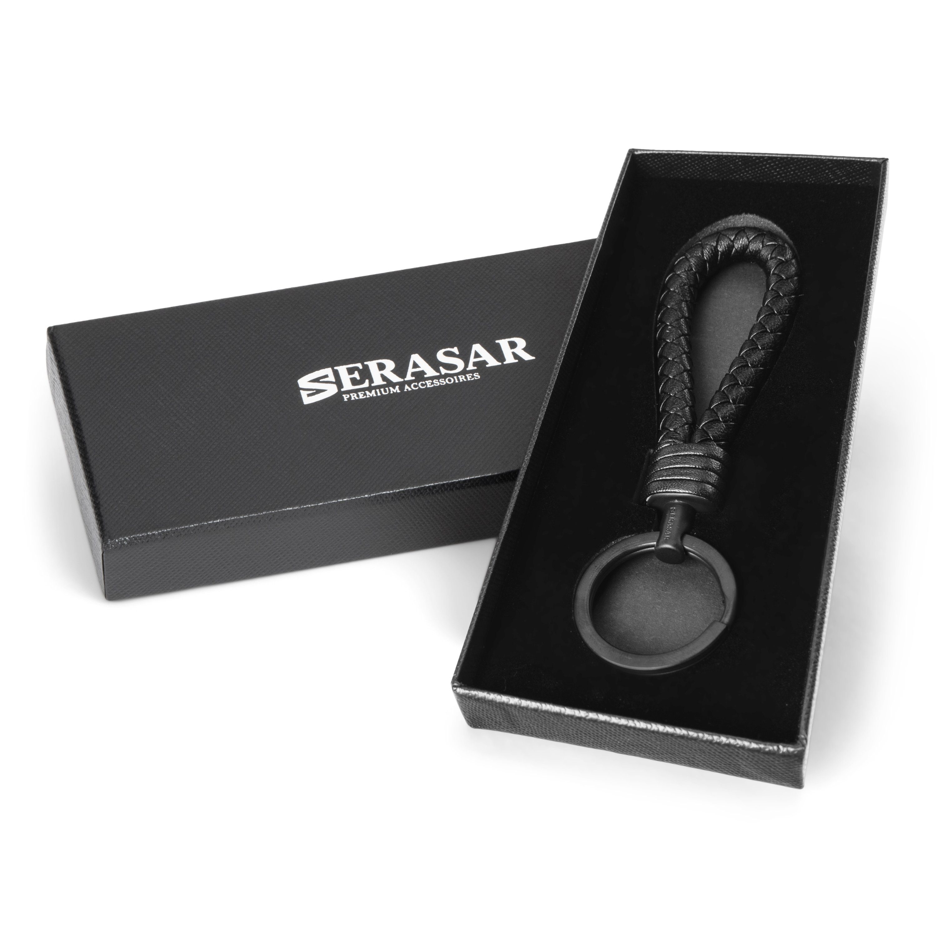 kleine SERASAR "Strong" (1-tlg), Schlüssel für Leder Zusatzringe Schlüsselanhänger Schlüsselanhänger Schwarz
