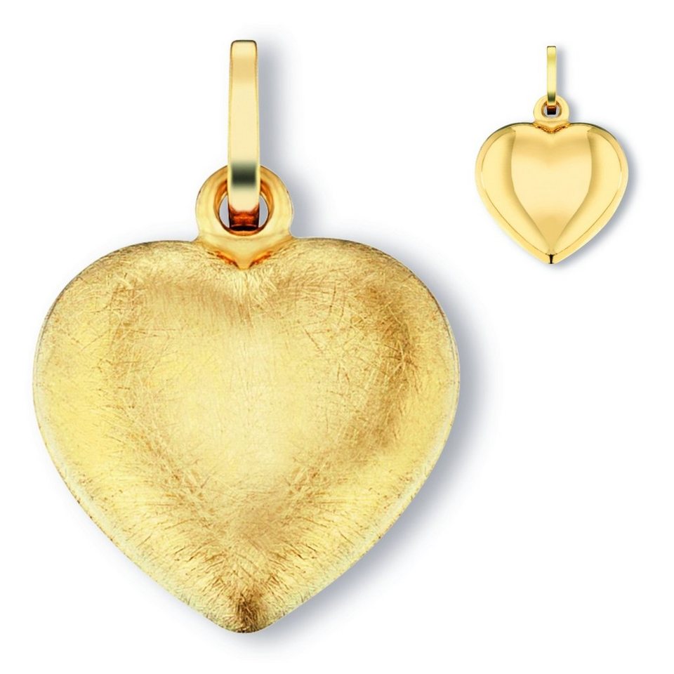 ONE ELEMENT Kettenanhänger Herz Herz Anhänger aus 333 Gelbgold, Damen Gold  Schmuck Herz, Breite : 10,70 mm - Höhe : 14,40 mm incl. Öse - Durchmesser:  13