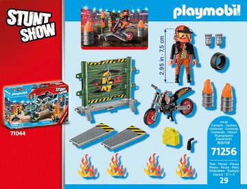 Playmobil® Konstruktions-Spielset Starter Pack, Stuntshow Motorrad mit Feuerwand (71256), Stuntshow, (29 St), Made in Europe