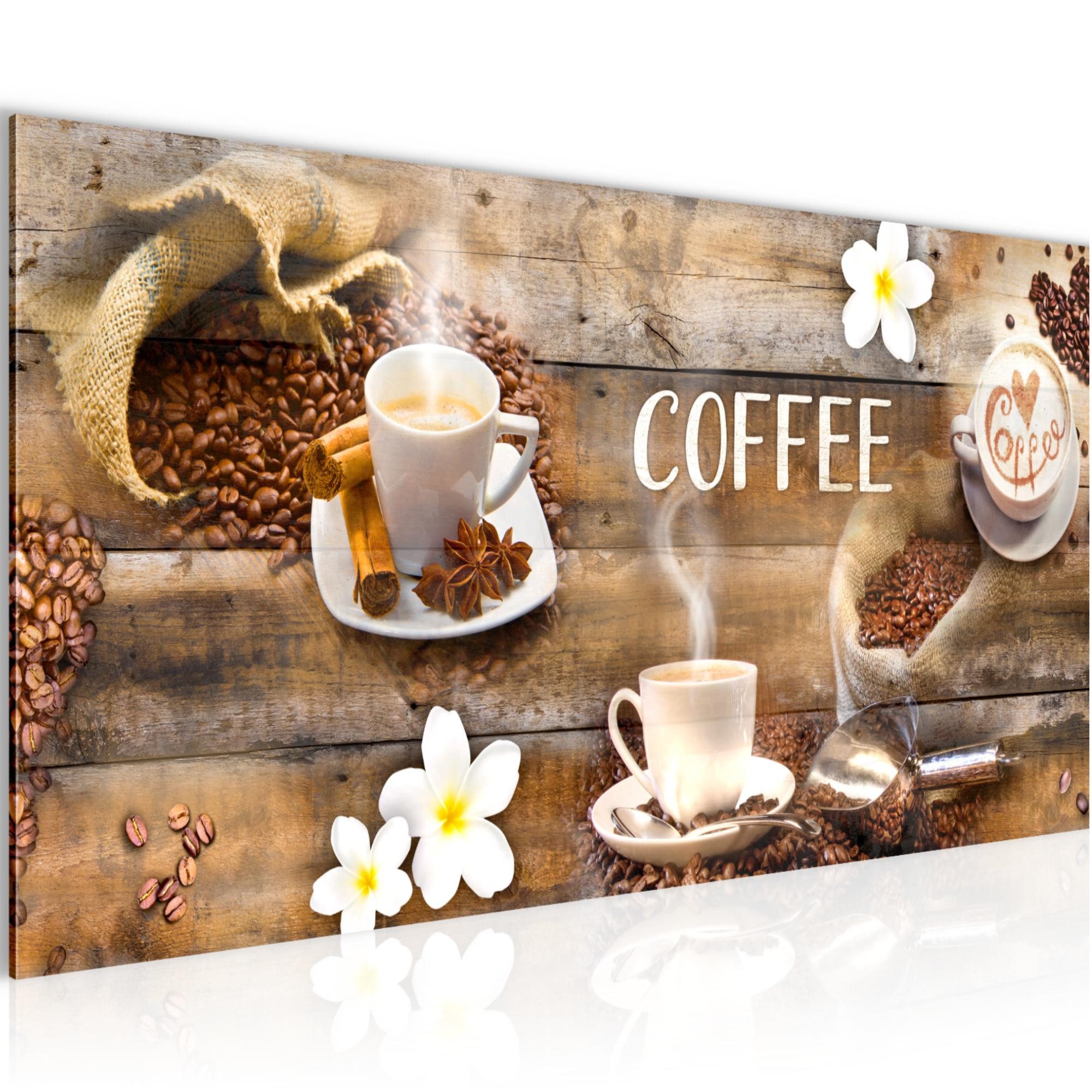 Runa Art Wandbild Küchenbilder Küche Deko Kaffee Braun Beige Deko, Coffee
