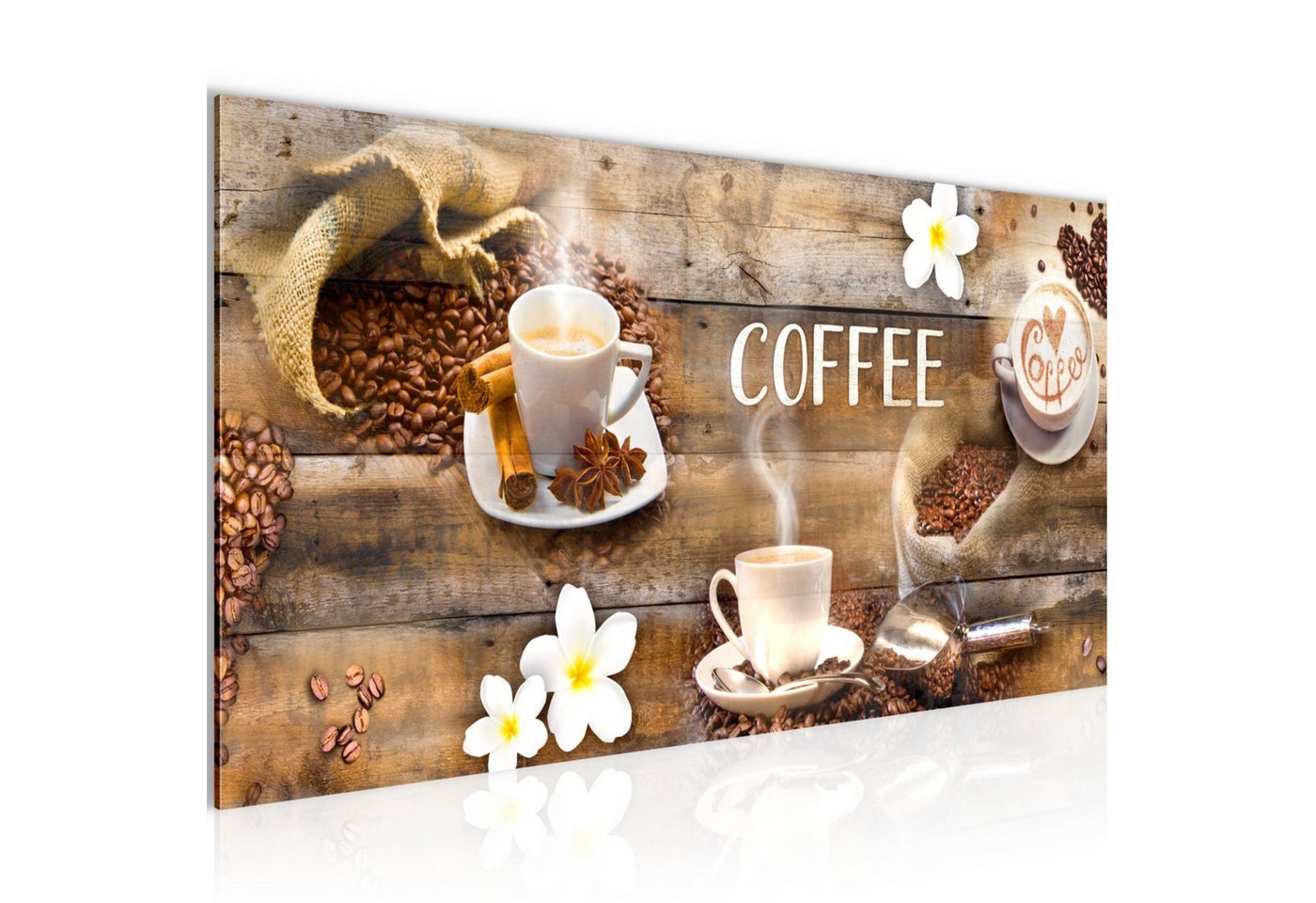 Runa Art Wandbild Küchenbilder Küche Deko Kaffee Braun Beige Gewürze Deko, Coffee