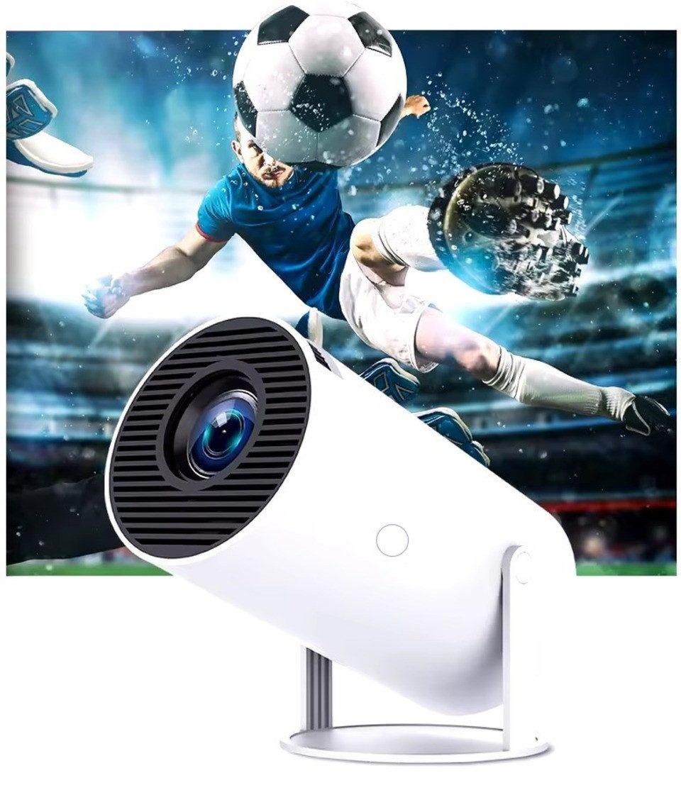 Montegoni HY300 4K Portable Projector – Android 11, Dual WiFi6, 260 ANSI, BT5.0 Portabler Projektor (8000 lm, 10000:1, Optische Auflösung 1280x720dpi, Tragbar)