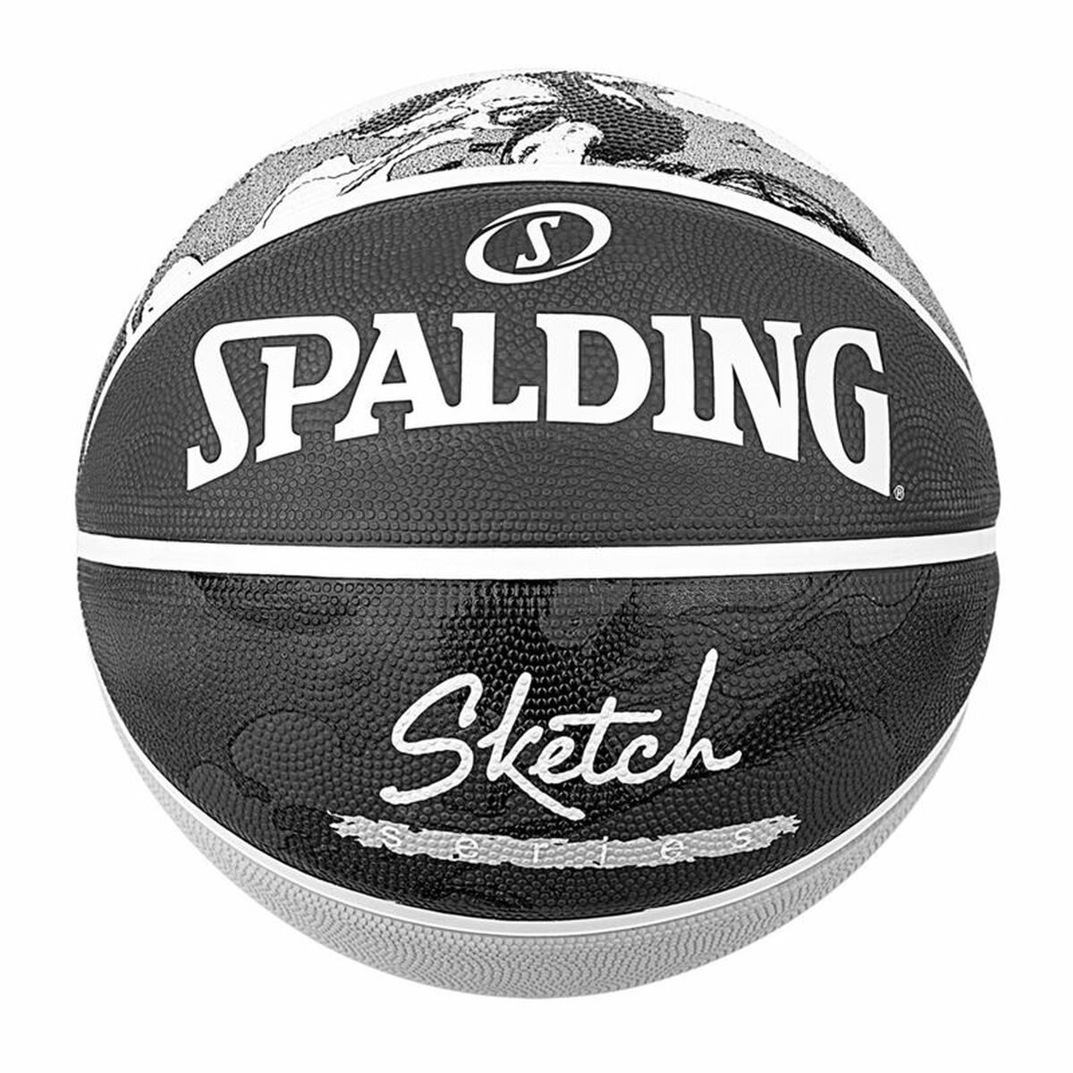 Spalding Basketball Spalding Sketch Dribble Basketball Schwarz Kautschuk Größe 7 für Train