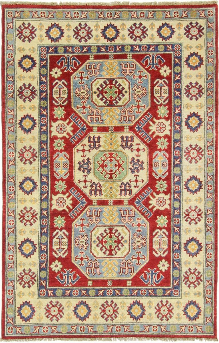 Orientteppich Kazak 123x189 Handgeknüpfter Orientteppich, Nain Trading, rechteckig, Höhe: 5 mm