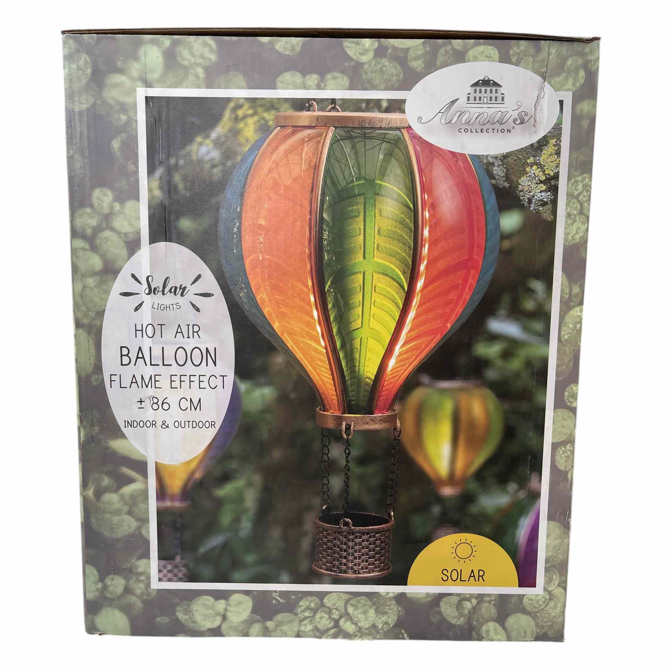 Coen Bakker LED Solarleuchte Hot Air Balloon, LED, amberfarben, Hängeleuchte XXL Heißluftballon bunt 40 LED 29x50cm