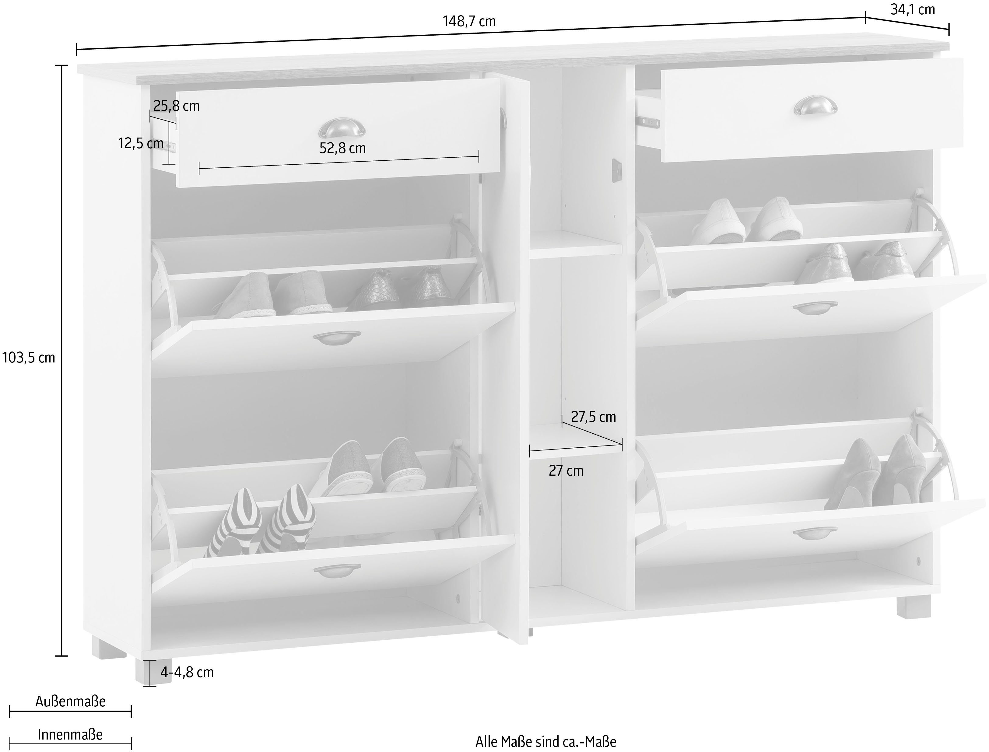 148,7 Marit Breite cm Schildmeyer Schuhschrank