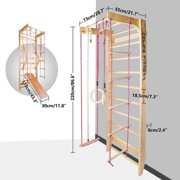 CCLIFE Kletter-Trainingsgerät Sprossenwand Kletterwand Turnwand Klettergerüst Turngeräte Holz