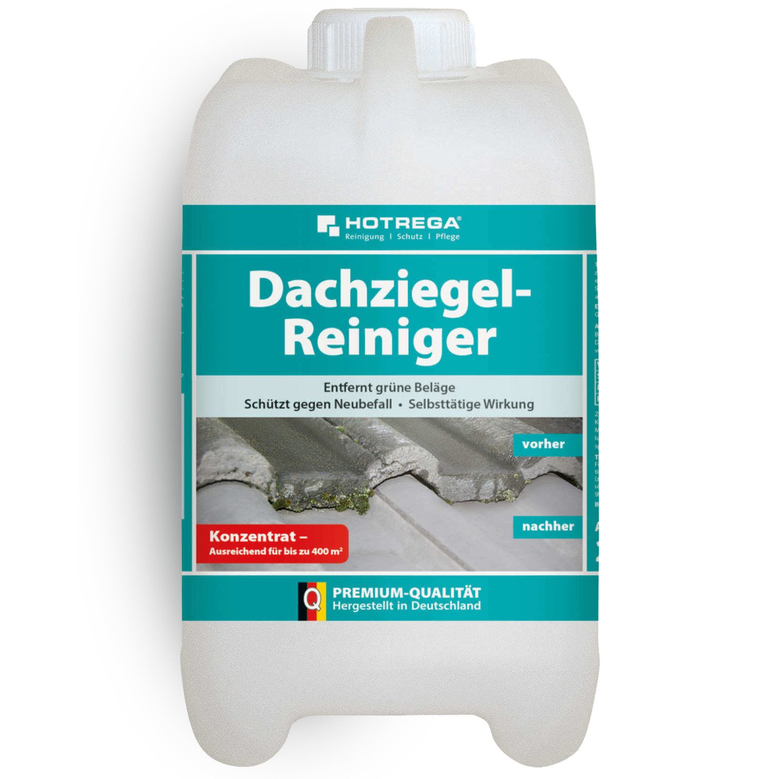 HOTREGA® Dachziegel Reiniger Grünbelagentferner Steinreiniger Dachreiniger 2L Reinigungskonzentrat