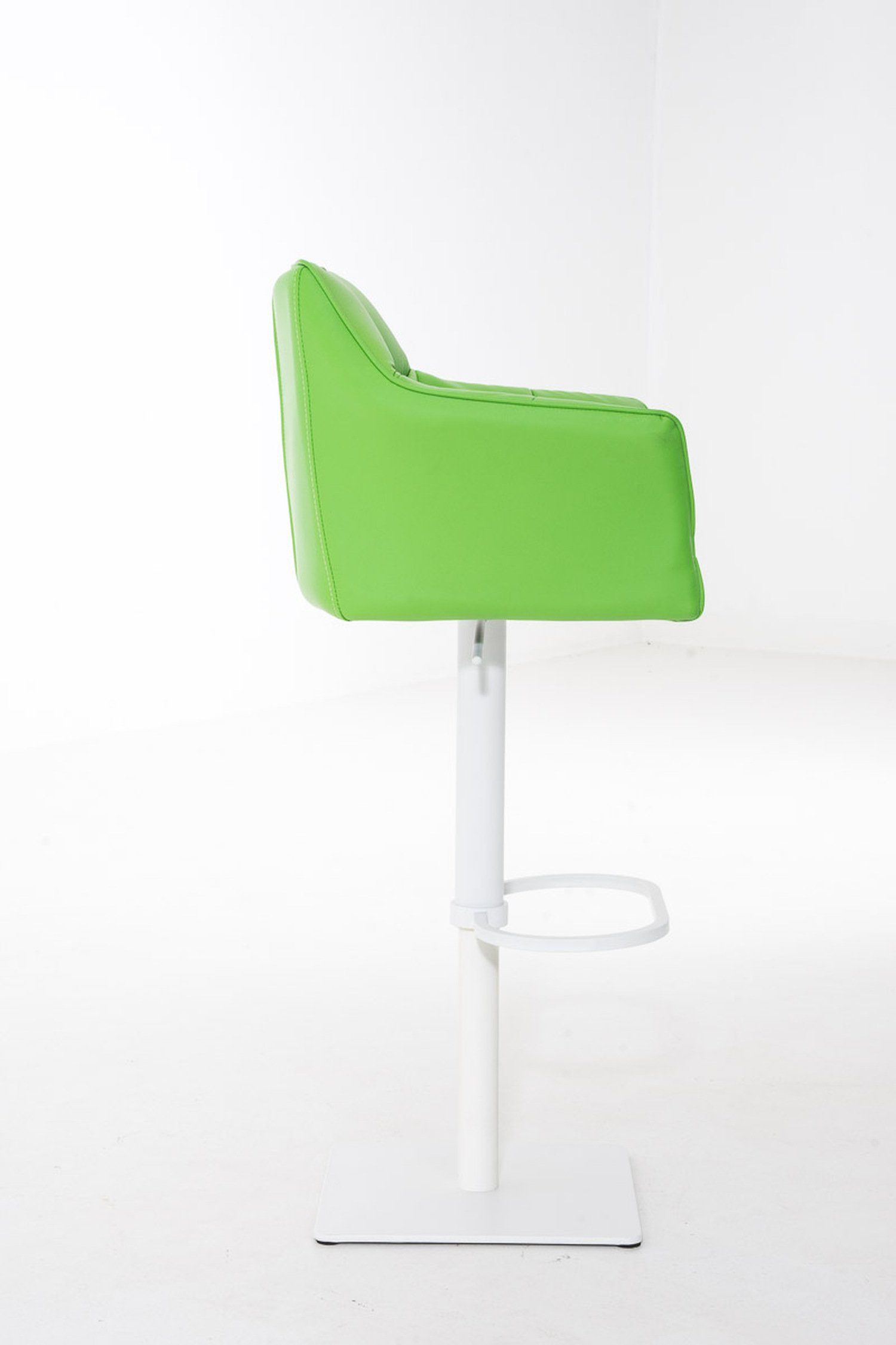- TPFLiving - & Damaso drehbar 360° (mit Theke Sitzfläche: Hocker für Rückenlehne Barhocker weiß und Metall - Küche), Kunstleder Grün Fußstütze