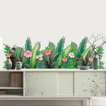 AUKUU Wandtattoo 30x90cm Blumen und Pflanzen Wanddekoration Schlafzimmer, Wohnzimmer Hintergrund Wandaufkleber durchscheinende Aufkleber