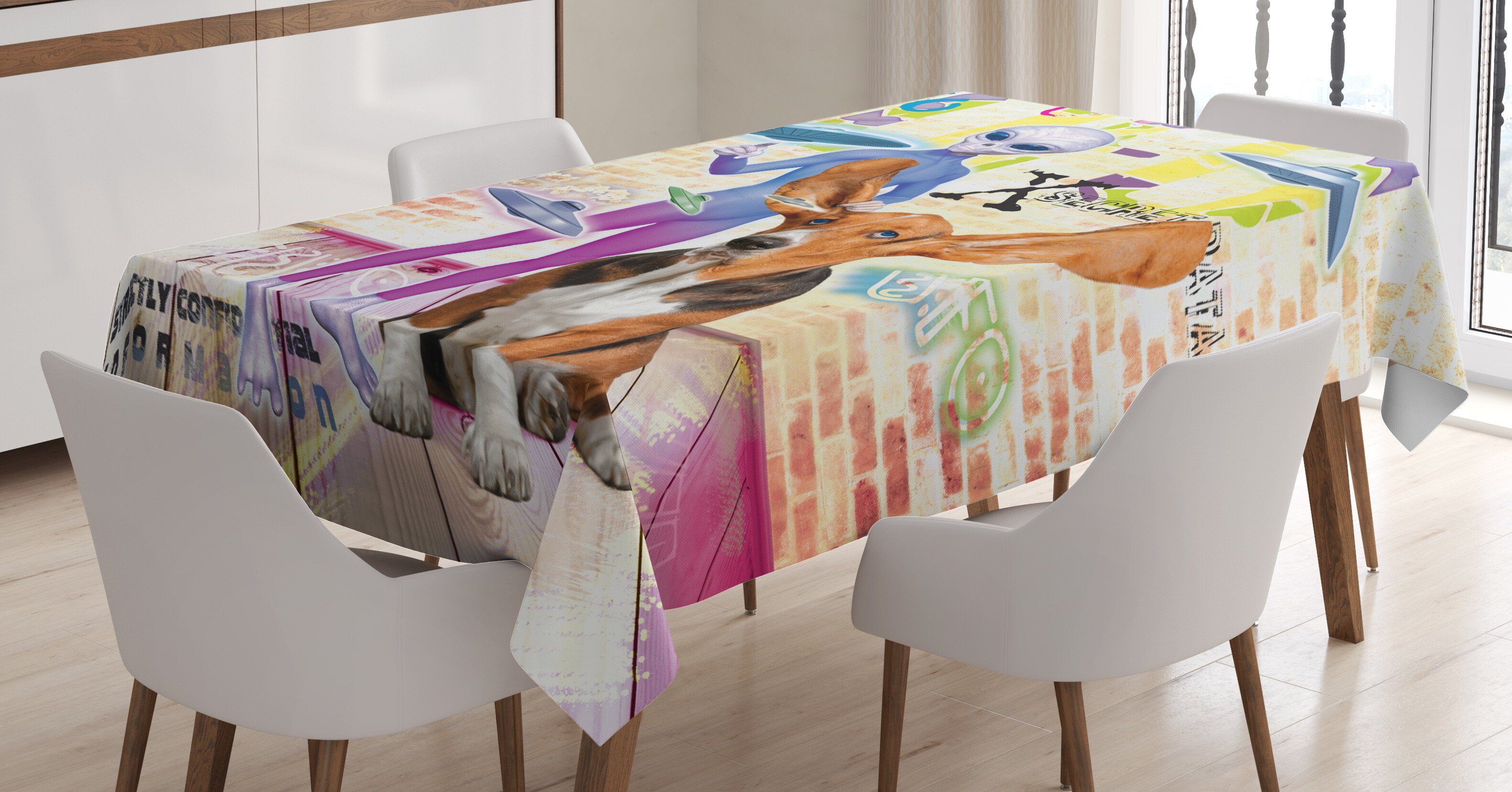 Abakuhaus Klare Tischdecke Für Hund Waschbar Farbfest Bereich Außen und geeignet Weltraum Alien Farben, den