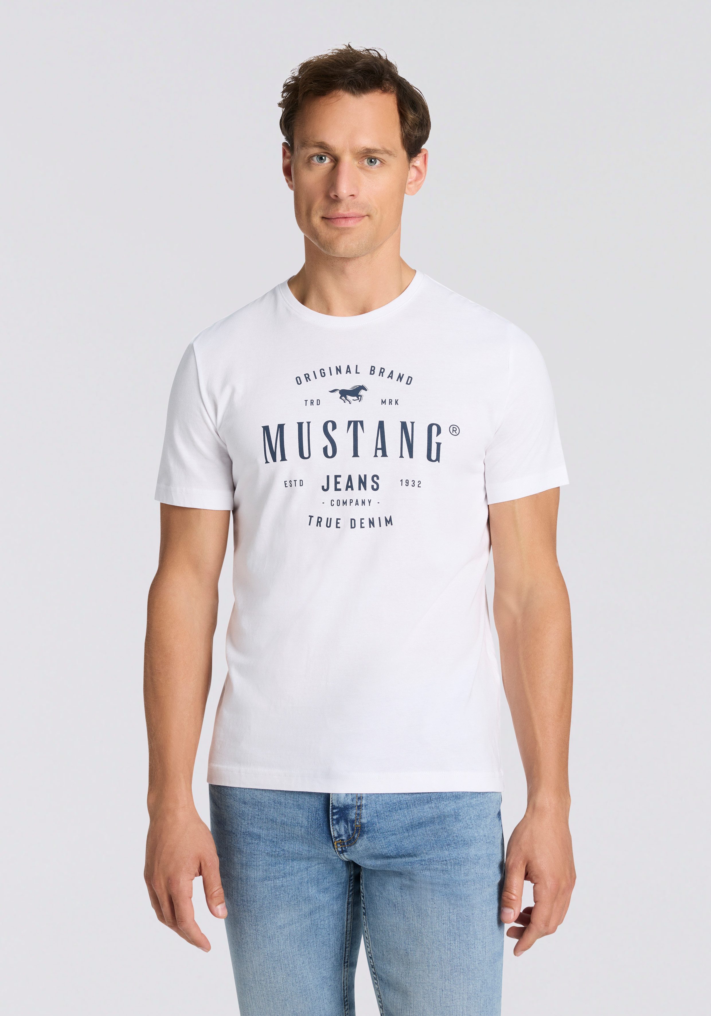 MUSTANG T-Shirt Style Alex 3-Pack (Packung, 3-tlg., 3er) mit plakativem Dru günstig online kaufen