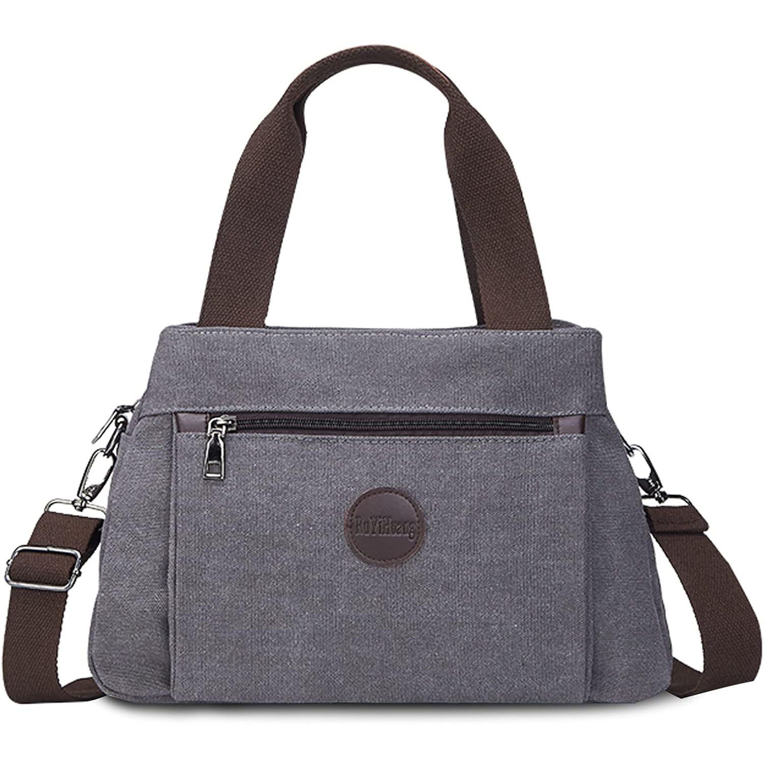 OKWISH Henkeltasche Damen Handtasche Canvas Umhängetasche Tragetasche (Schu günstig online kaufen
