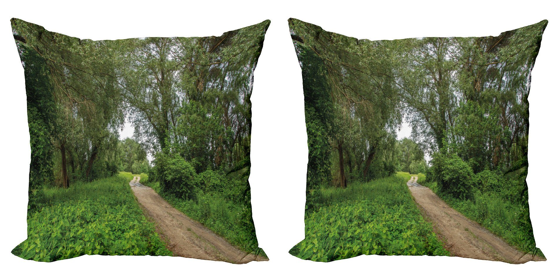 Kissenbezüge Modern Accent Doppelseitiger Digitaldruck, Abakuhaus (2 Stück), Natur Sunny Day in Meadows