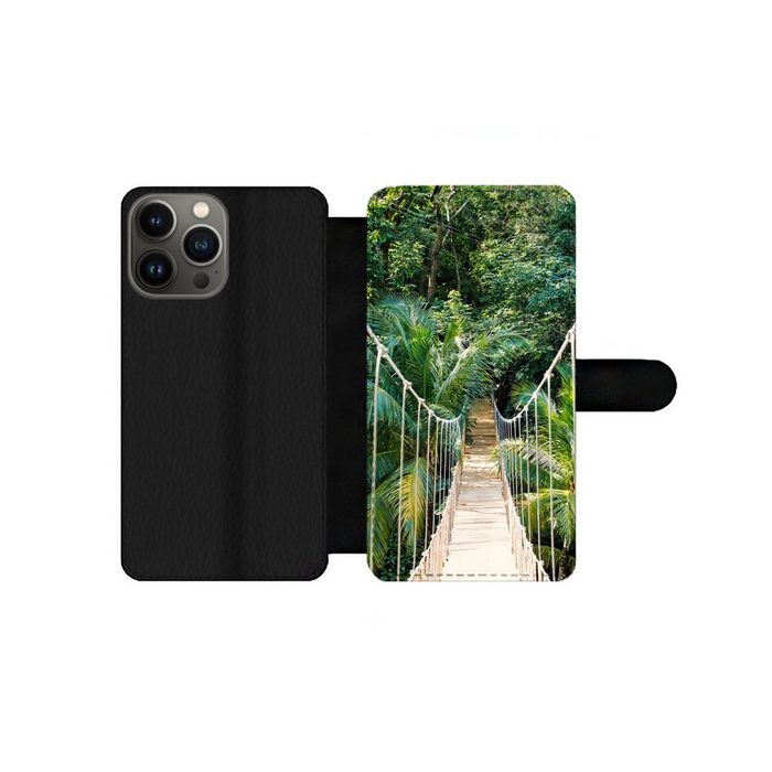 MuchoWow Handyhülle Dschungel - Palme - Brücke - Natur - Pflanzen Handyhülle Telefonhülle Apple iPhone 13 Pro Max