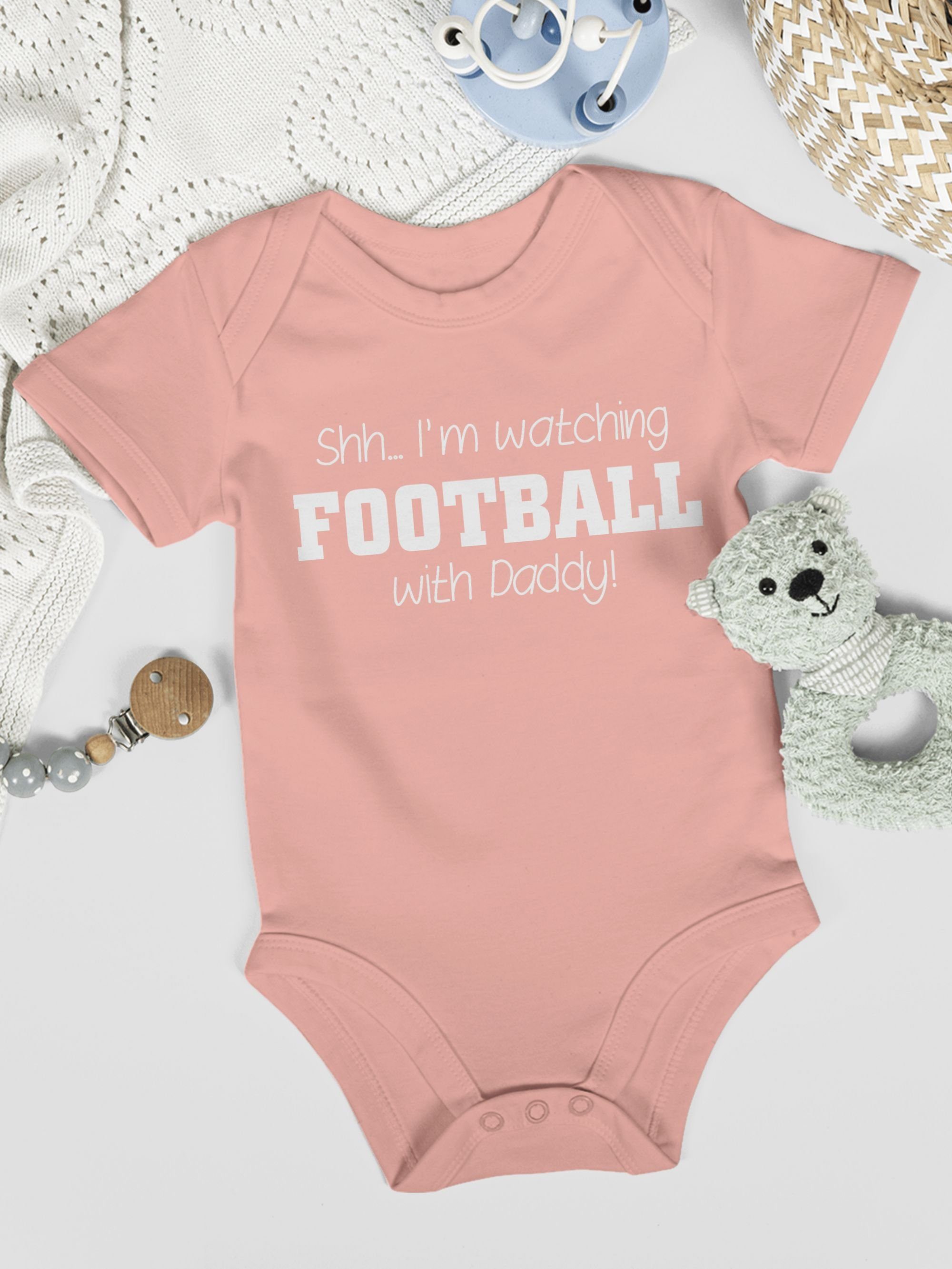 Shirtracer Shirtbody Shh...I'm watching football with Daddy! - weiß Sport & Bewegung Baby