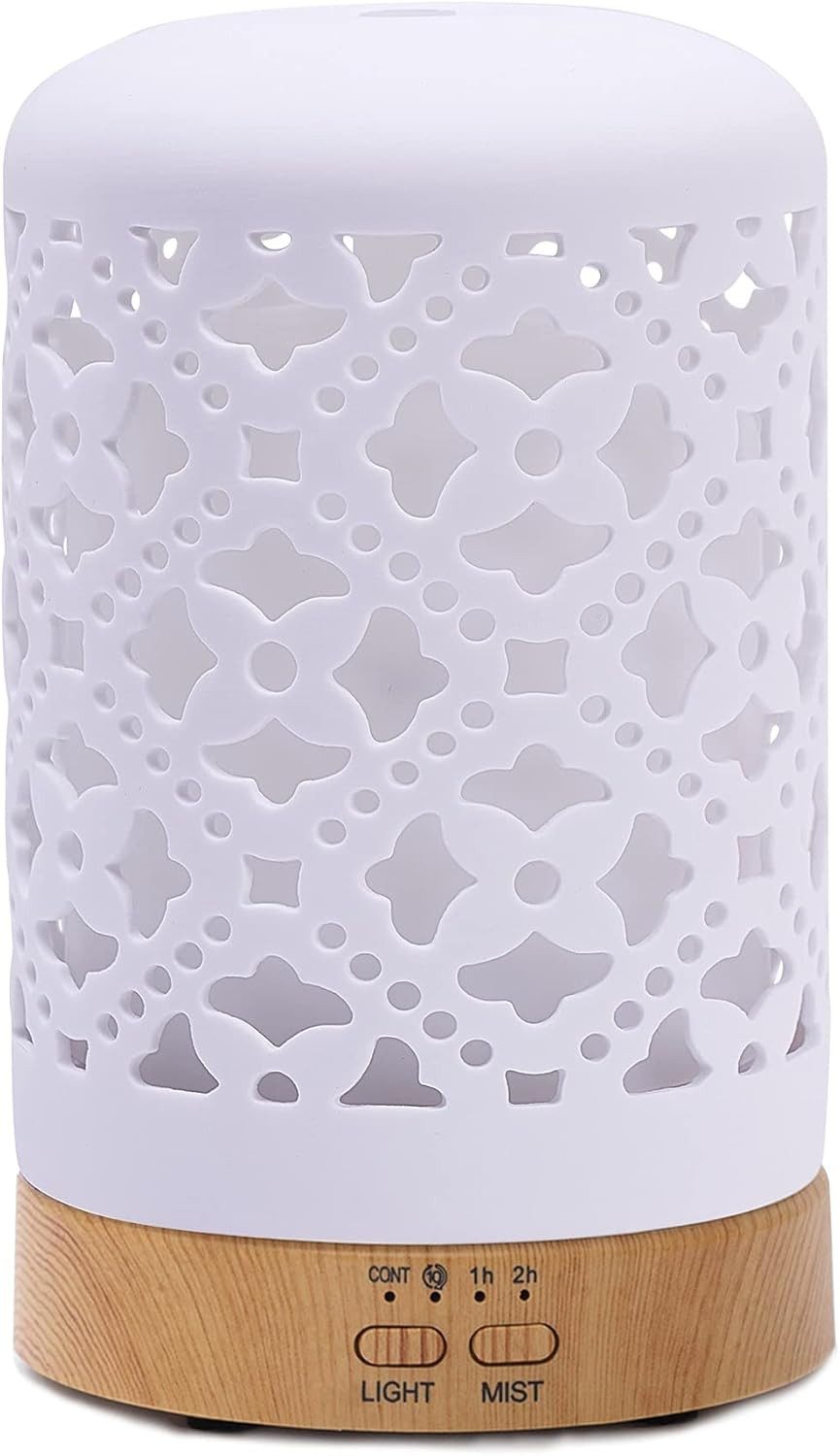 Vivitar Diffuser Keramischer Aroma-Diffusor, Diffusor für ätherische Öle, 0,12 l Wassertank, BPA-freier Aromatherapie-Diffusor mit einstellbarem Nebelmodus