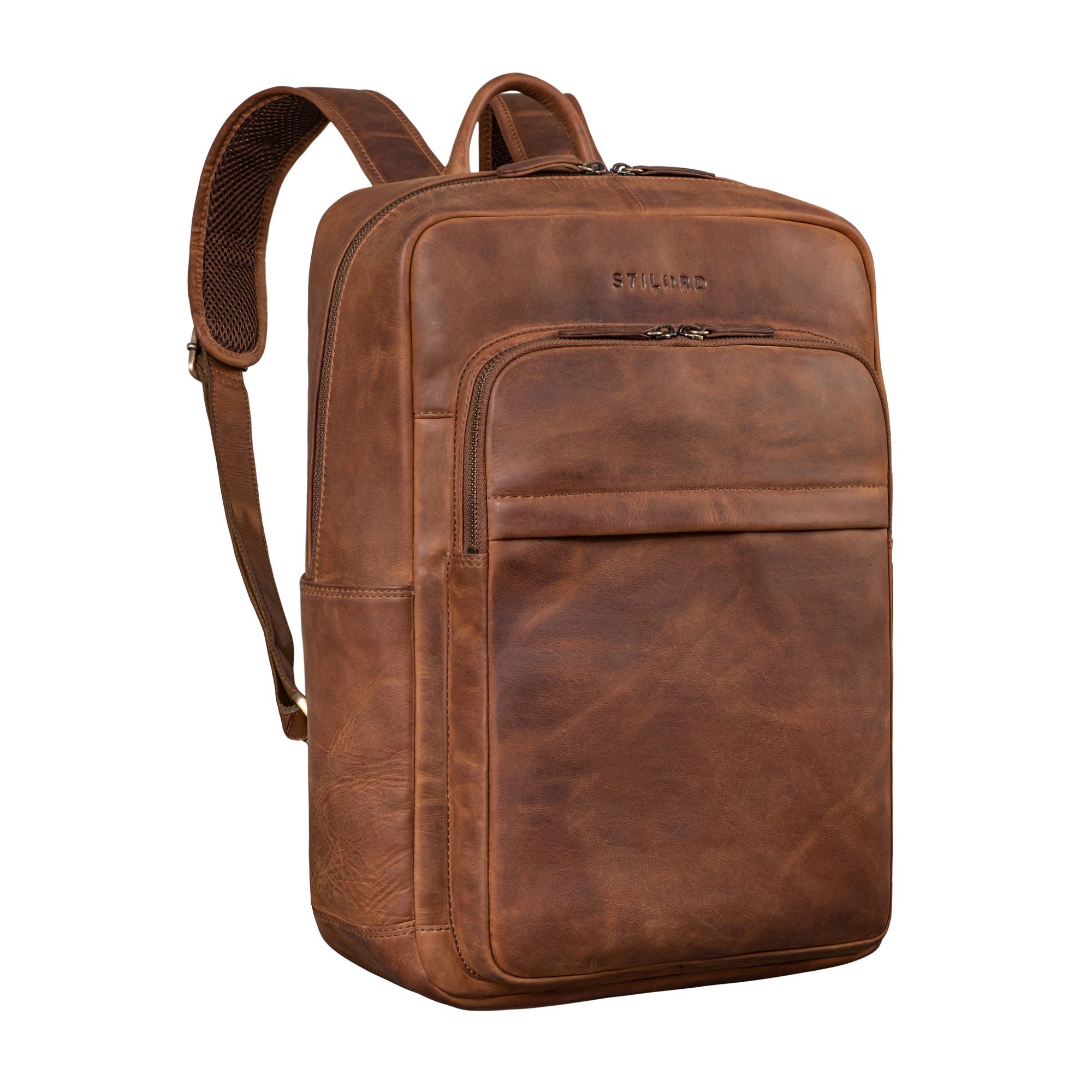 STILORD Notebook-Rucksack "Oliver" Business Rucksack Herren Leder Groß mit 16 Zoll Laptopfach
