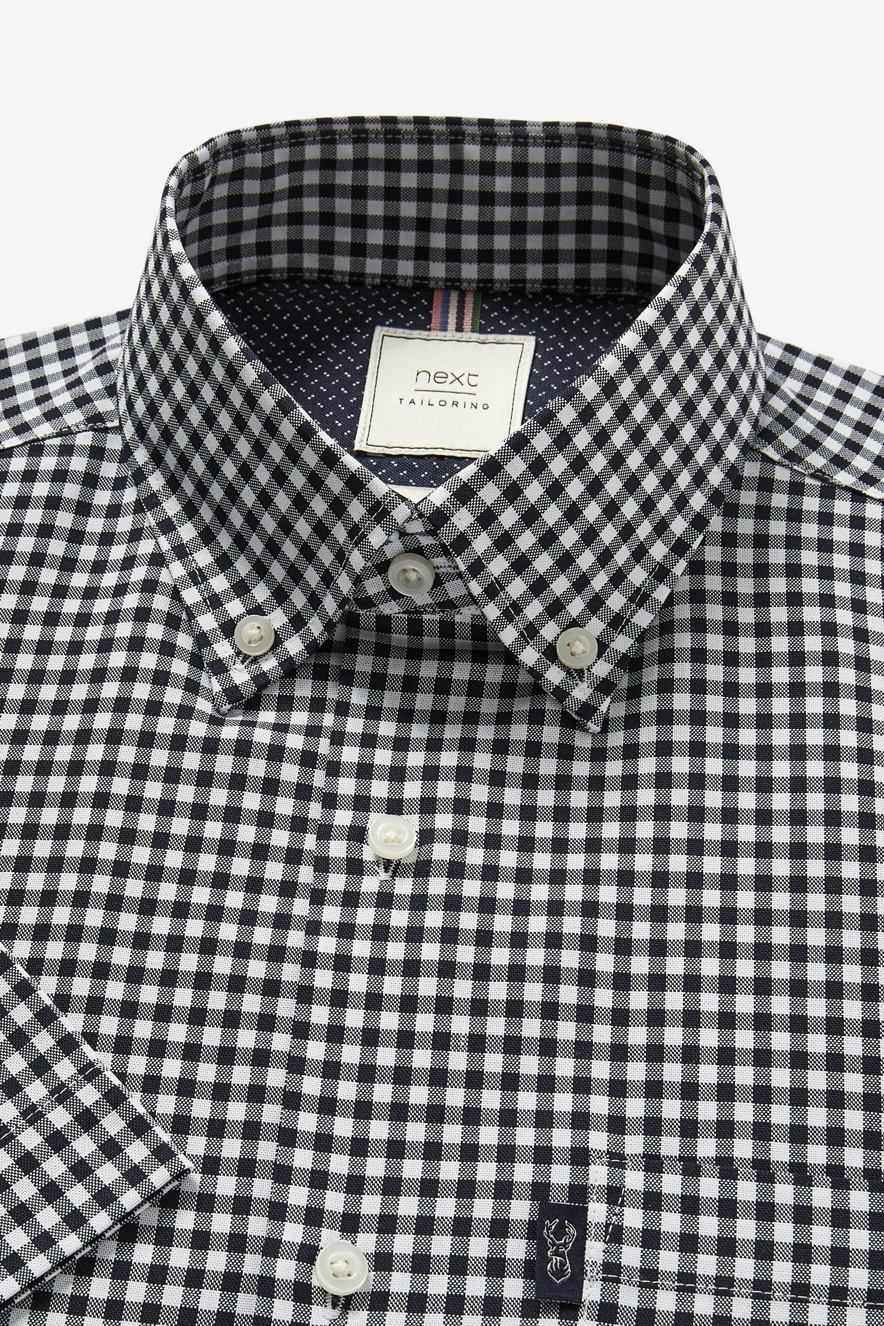 Gingham Next Blue/White (1-tlg) Kurzarmhemd Navy