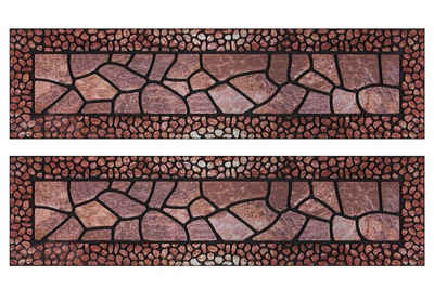 Stufenmatte Treppenmatte, Andiamo, rechteckig, Höhe: 10 mm, 24 x 90 cm, 2er Set, Outdoor, aus Gummi, Mosaik Muster