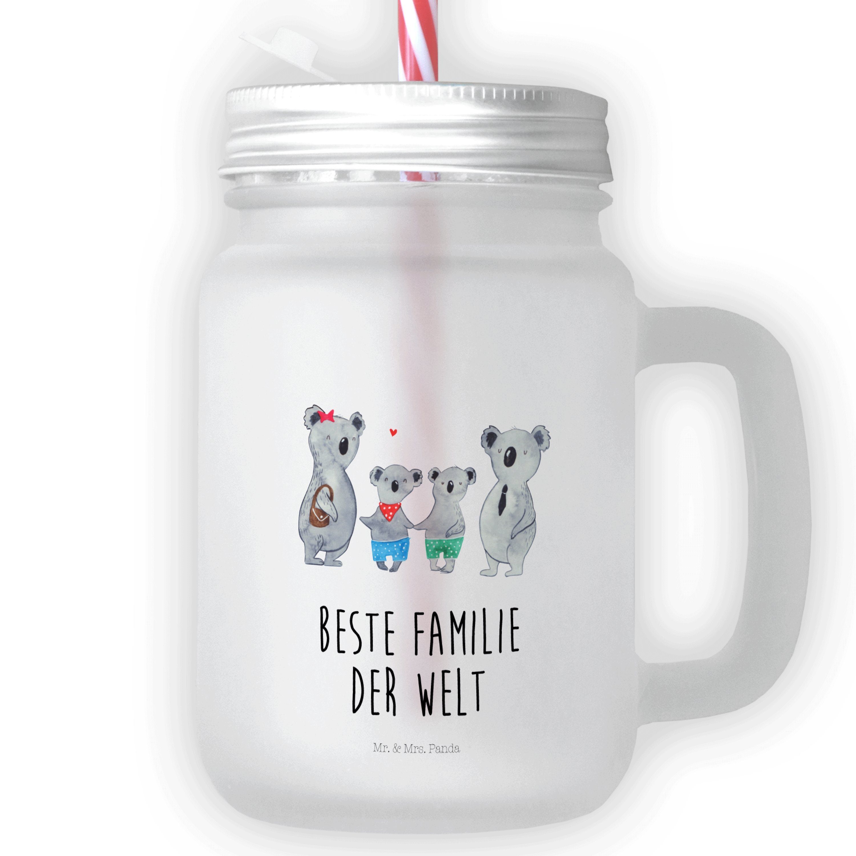 Mr. & Familie Einmachglas, Mrs. Muttertag, Panda Geschenk, - Koala - zwei Premium Glas Transparent Glas
