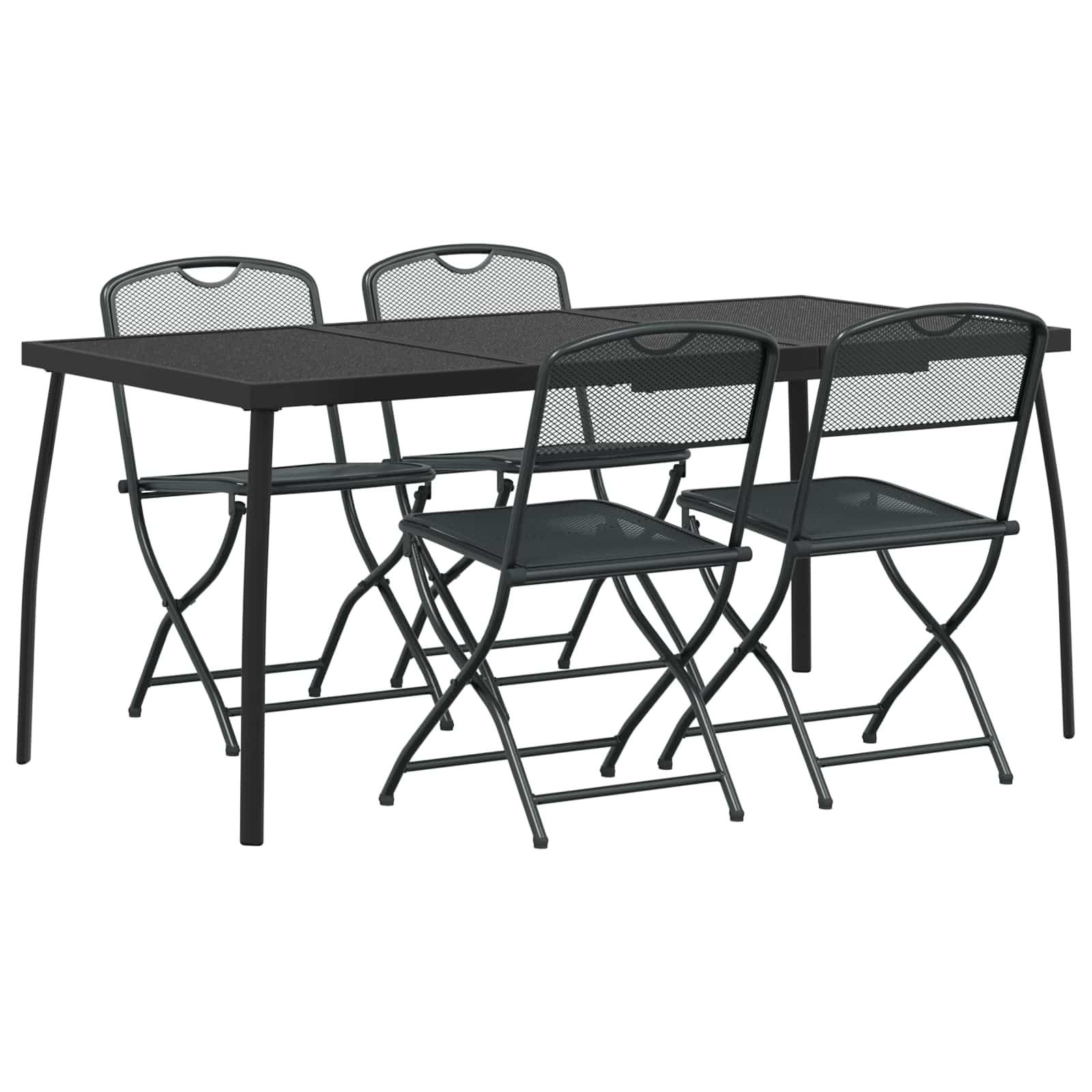 Gartenlounge-Set Gartenmöbel Set 5 pcs Anthrazit Eisen und Stahl