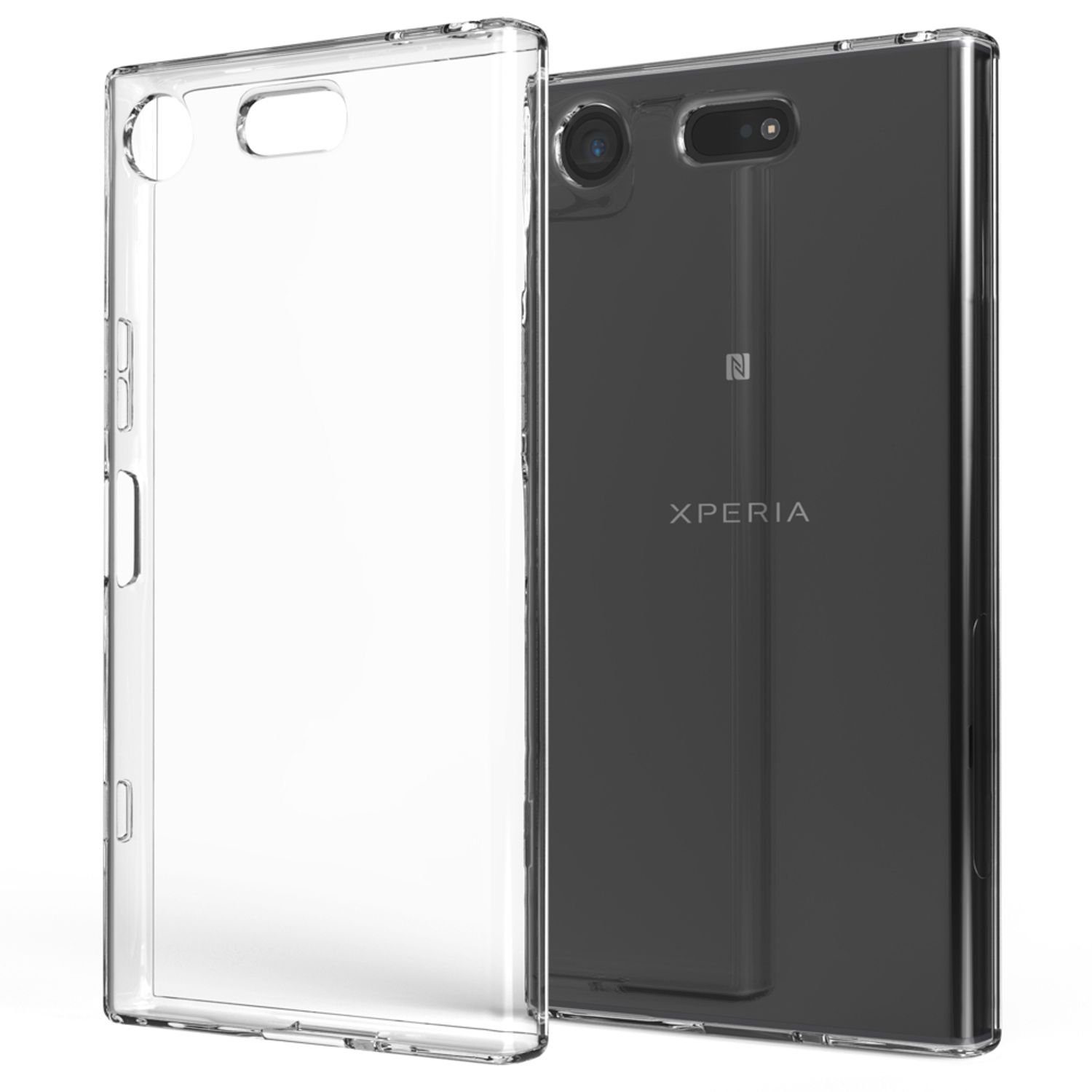 Nalia Smartphone-Hülle Sony Xperia XZ1, Klare Silikon Hülle / Extrem Transparent / Durchsichtig / Anti-Gelb